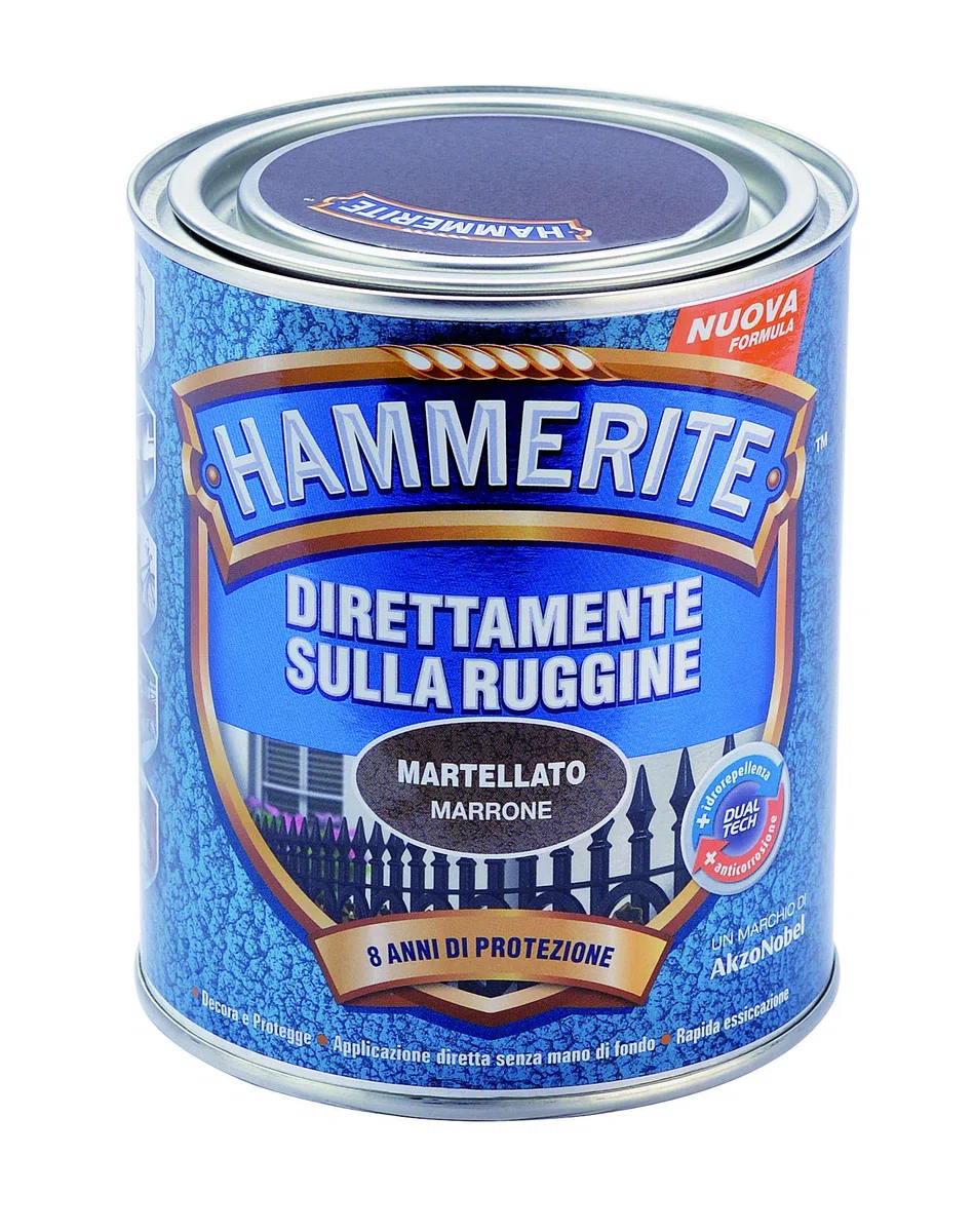 HAMMERITE DIRETTAMENTE SULLA RUGGINE MARTELLATO MARRONE 0,750 LT
