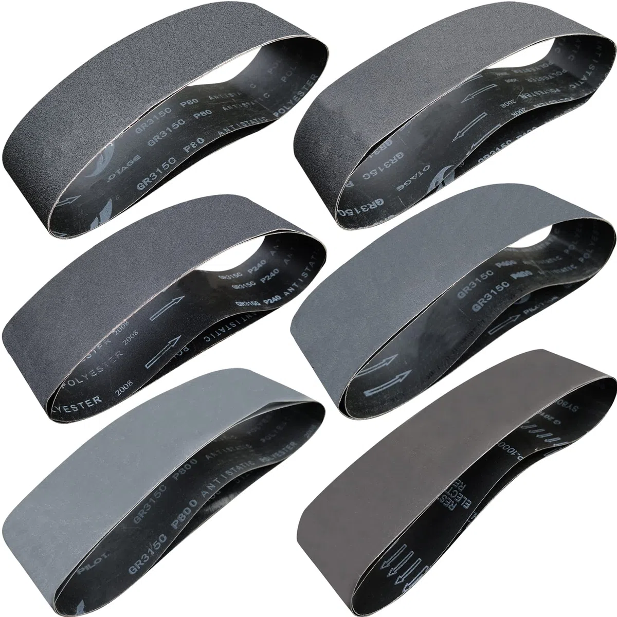 12 strisce abrasive in carburo di silicio, 10 x 91 cm, grana 80, 120, 240, 400, 800, 1000, per affilare coltelli e lavorare metalli
