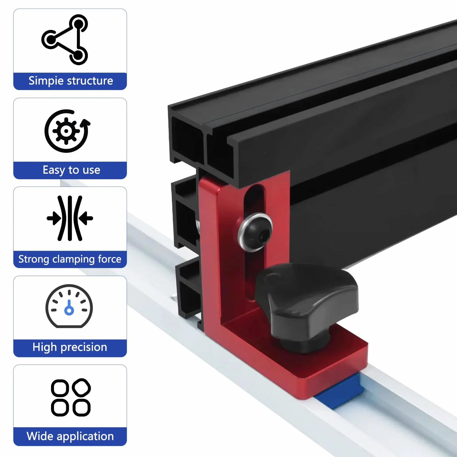2 pezzi 30 tipologia di guida stop, binari obliqui, ferroviario obliquo, ferroviario a T, in lega di alluminio, per banco di lavoro di lavorazione del legno, guide a T