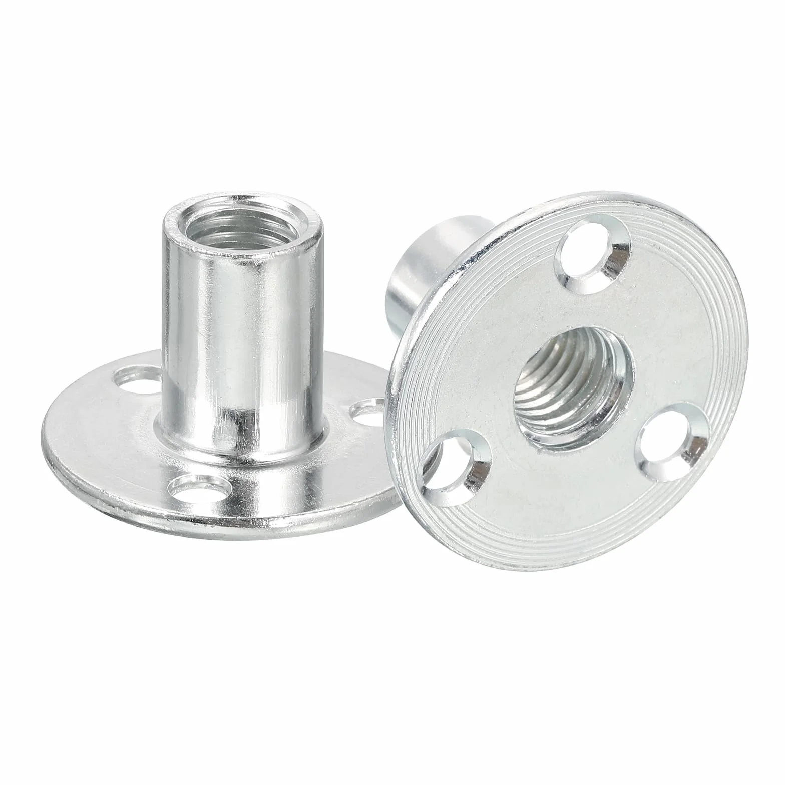 QUARKZMAN Dado T Foro Brad M12, Dadi T Avvitati Base Tonda Acciaio Carbonio da 10pz Flangia Hardware per Mobili Dadi Inserto Filettato Femmina