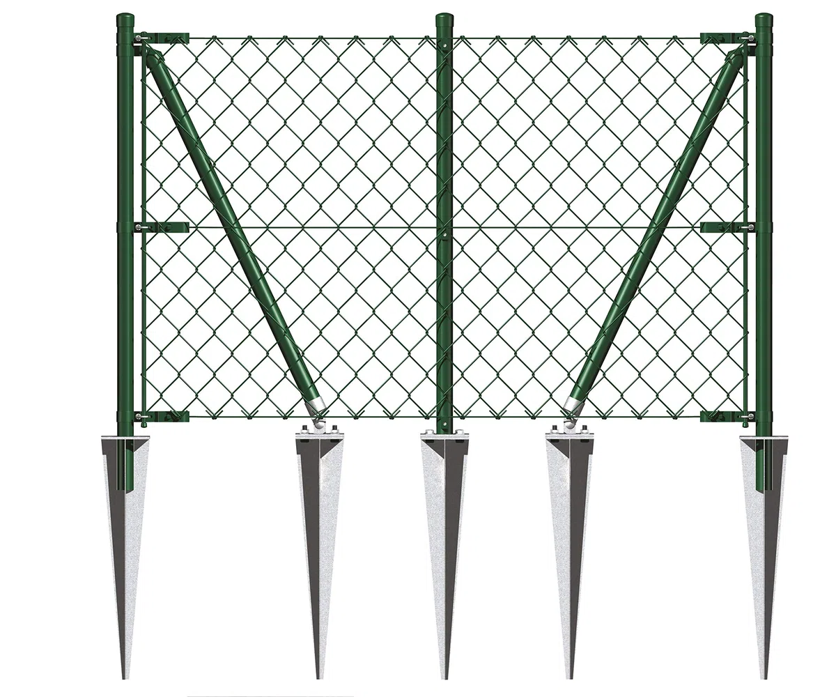 Alberts 658670 Portapalo da ancorare nel terreno, per pali di recinzione in tubolare di acciaio, zincato a caldo, Lunghezza 750 mm, per Ø pali 38 mm