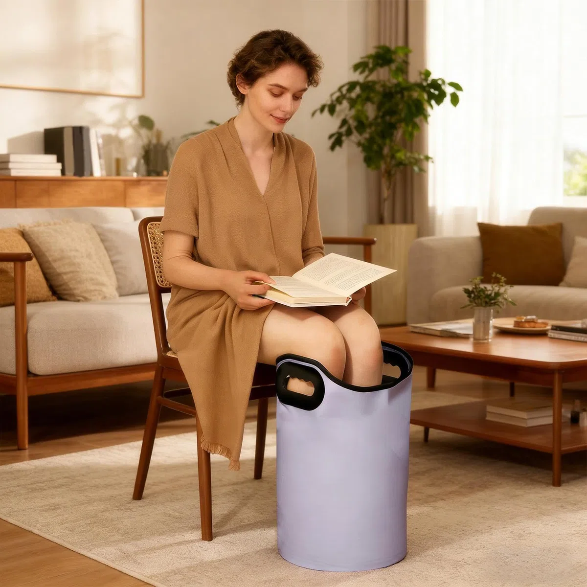 Vasca da bagno per piedi – Grande contenitore da 23 litri, impermeabile, pieghevole in PVC, pratico ammollo, accessorio rilassante per la circolazione dei piedi stanchi per la Dus
