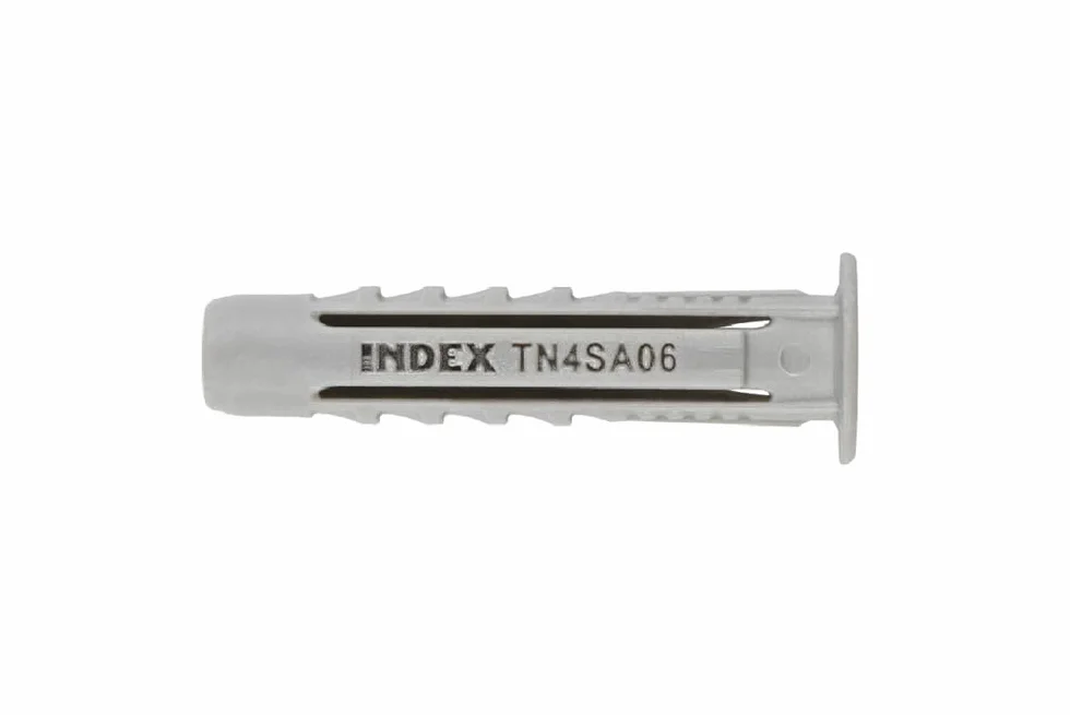 INDEX A PERFECT FIXING - TN4SA06EP [TN4S-A EP] Tassello in nylon a 4 segmenti con ampio collare, per tutti i tipi di materiali, Annodabile, Misura: 6 mm, Confezione da 1000 pezzi