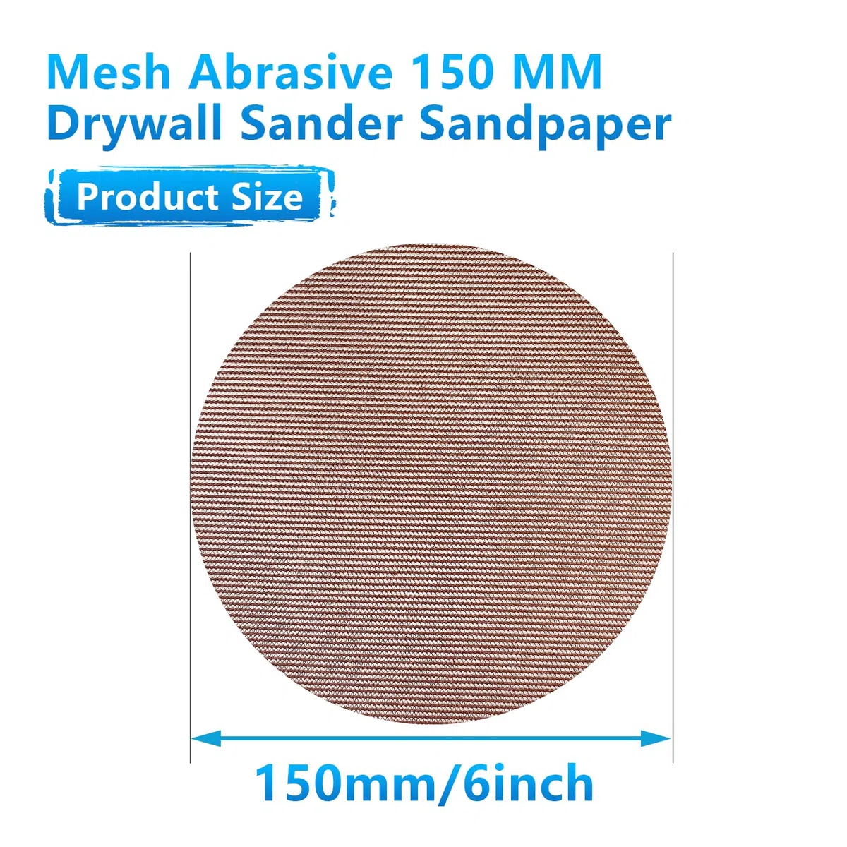 40 Pezzi Rete Dischi Abrasivi 150mm, Grana 60, Per Levigatrice Orbitale da 150mm e Levigatrici per Legno per la levigatura di superfici dure, legno, stucco, vernice, metallo