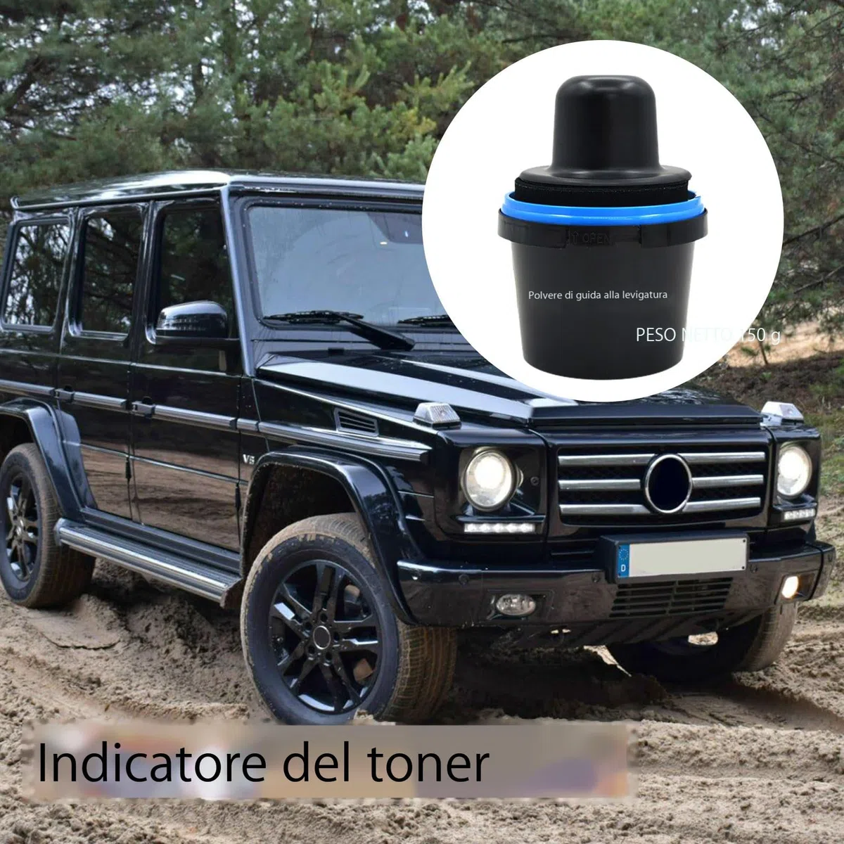 Generico Dry Guide Coat Powder, Leak-Proof Auto Body Sanding Aid, Portable Dust-Free Application, Easy-To-Use Applicator Design, Black Refill-Compatible Kit, Extensive Usage, 150g