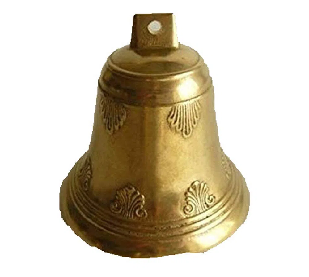 Campana Campanello da appendere in ottone lucido diam.10 cm
