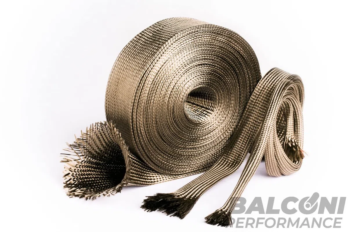 Guaina Ignifuga in Basalto Protezione termica estrema per industria Aerospaziale, Made in Italy by BALCONI PERFORMANCE (Diametro interno 12,00 / 18,00 mm)