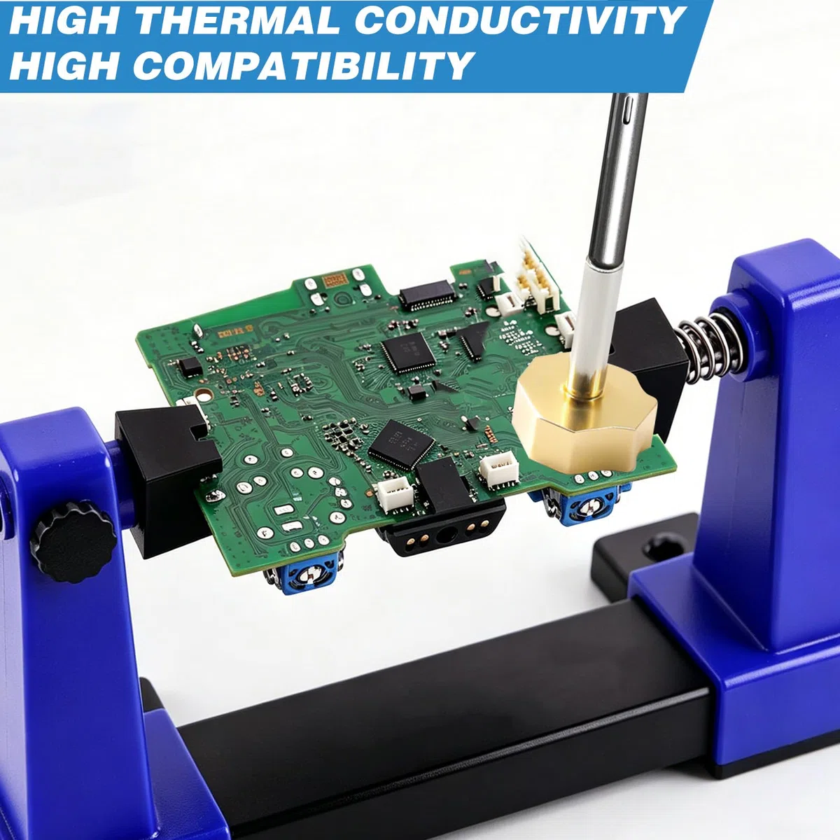 2 punte per saldatore joystick con adattatore, controller One e Switch per PS5, PS4, Xbox Series X/S, rame cromato multiforo, conduzione del calore rapida, allineamento di alta precisione