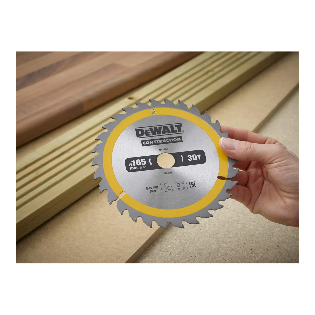 DeWalt Dt1935-Qz Lama Circolare Per Seghe Portatili Edilizia, 165 X 20 Mm, 30 Denti