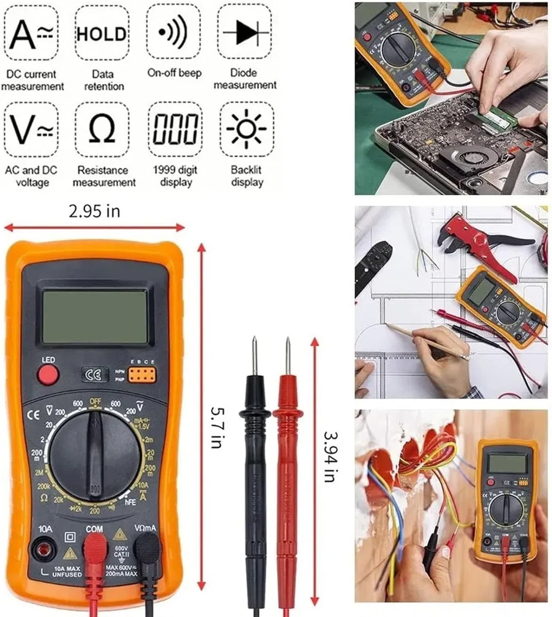 Set di Saldatori Elettrici 60 W, Temperatura Regolabile, 25 Pezzi Con Multimetro Digitale, Punte, Supporto, Pompa Dissaldante, Pinzetta, Cacciavite