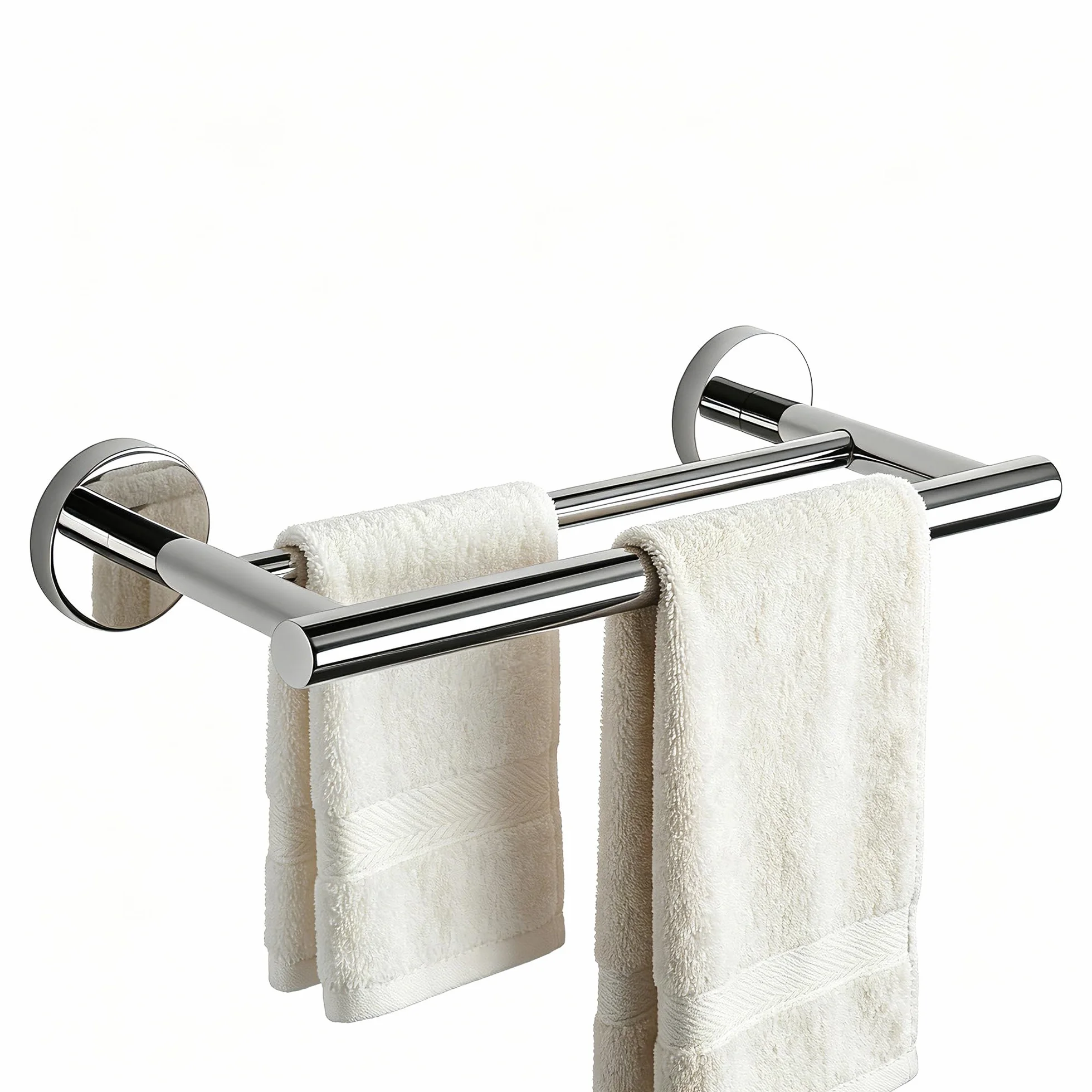 Sayayo Porta Asciugamani Bidet Doppio Porta Asciugamano 30CM Portasciugamani Bagno da Parete, in Acciaio Inox 304 Cromo Lucido Base Rotonda