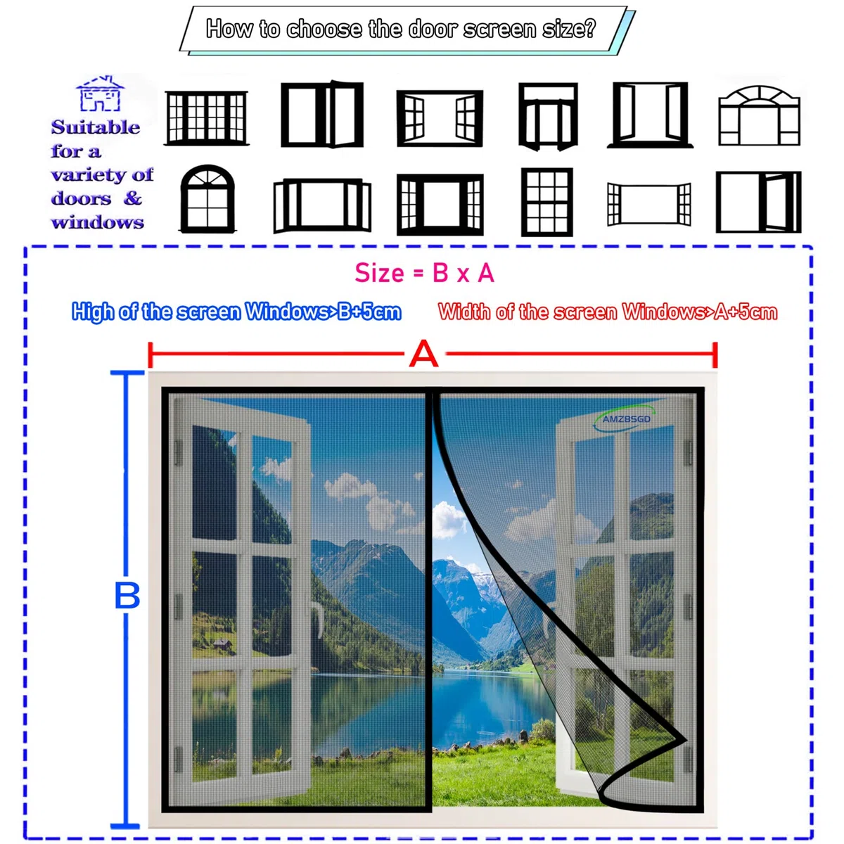Zanzariera magnetica per Finestra, 80x185 cm tenda da Finestra, tenda per Finestre e terrazze, anti zanzare Finestre- Nero H