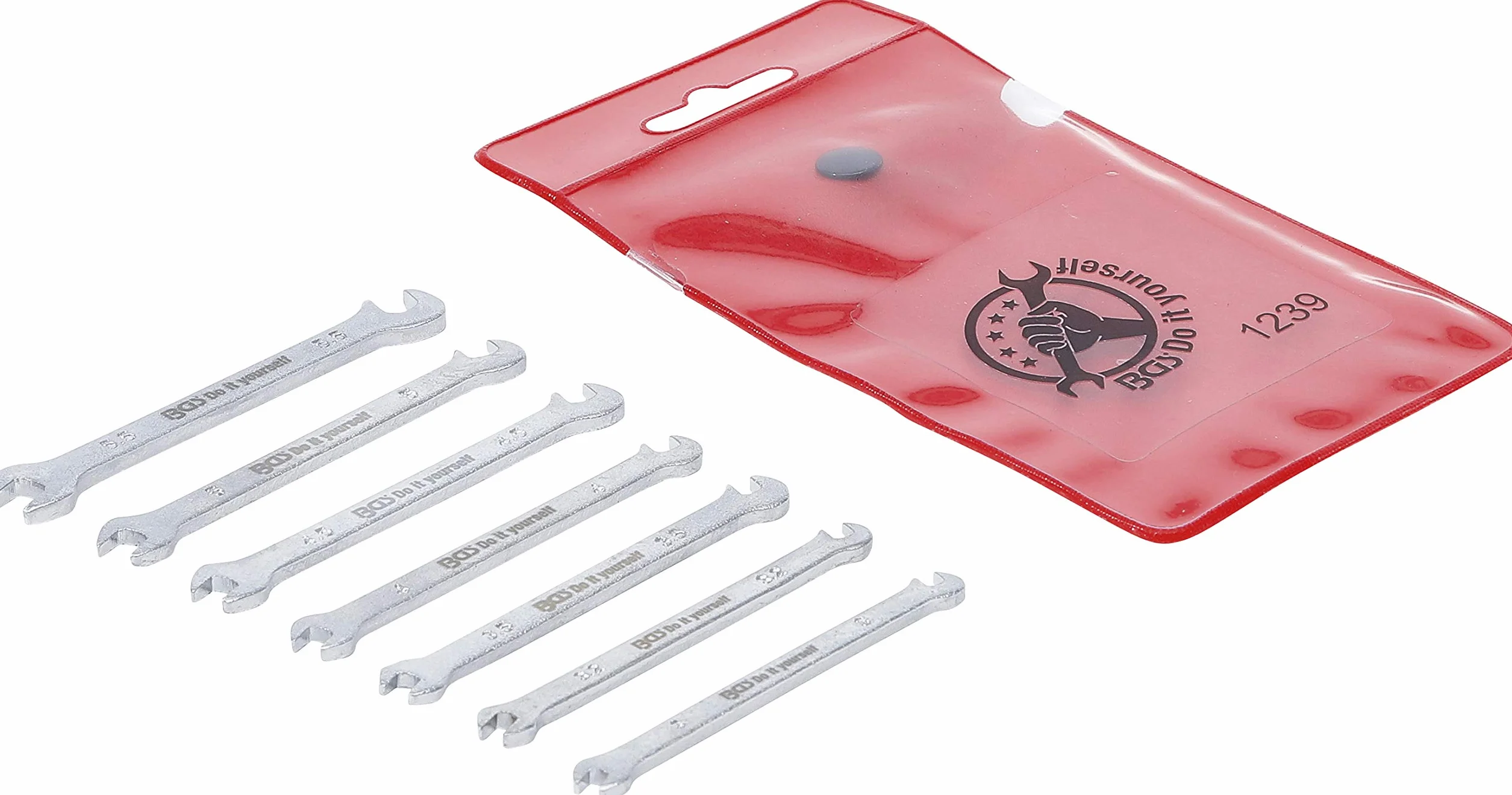 BGS Diy 1239 | Serie di chiavi combinate anello-forchetta | versione mini | 3 - 5,5 mm | 7 pz.