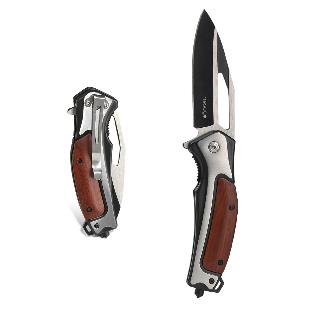 WildBlade Coltello Pieghevole Tattico Professionale - Rompivetro - Lama Affilata in Acciaio Inox al Cobalto - Per Campeggio, Caccia, Pesca, Escursionismo, Sopravvivenza e Outdoor
