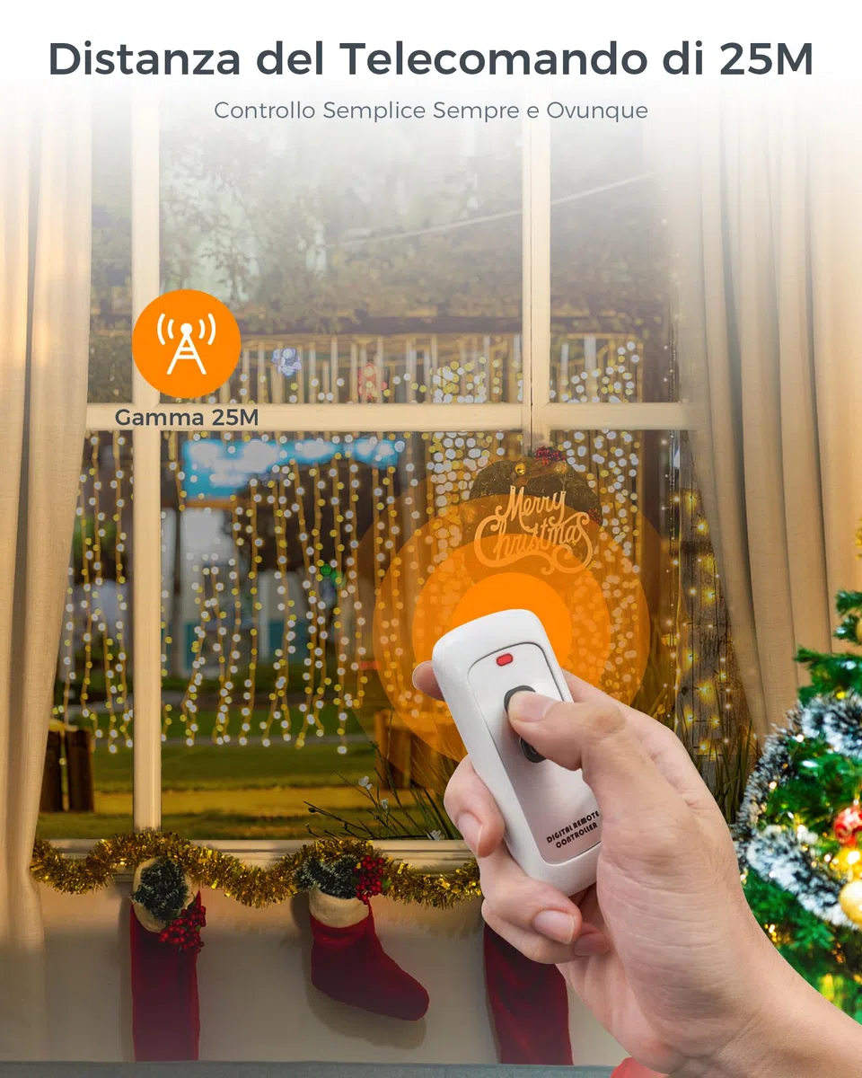 TESSAN Presa Telecomandata con Telecomando, Presa di Corrente Radiocomandata con portata di 25 metri, PreProgrammato Wireless Interruttore Spine Italiana 10A Adatto Interno