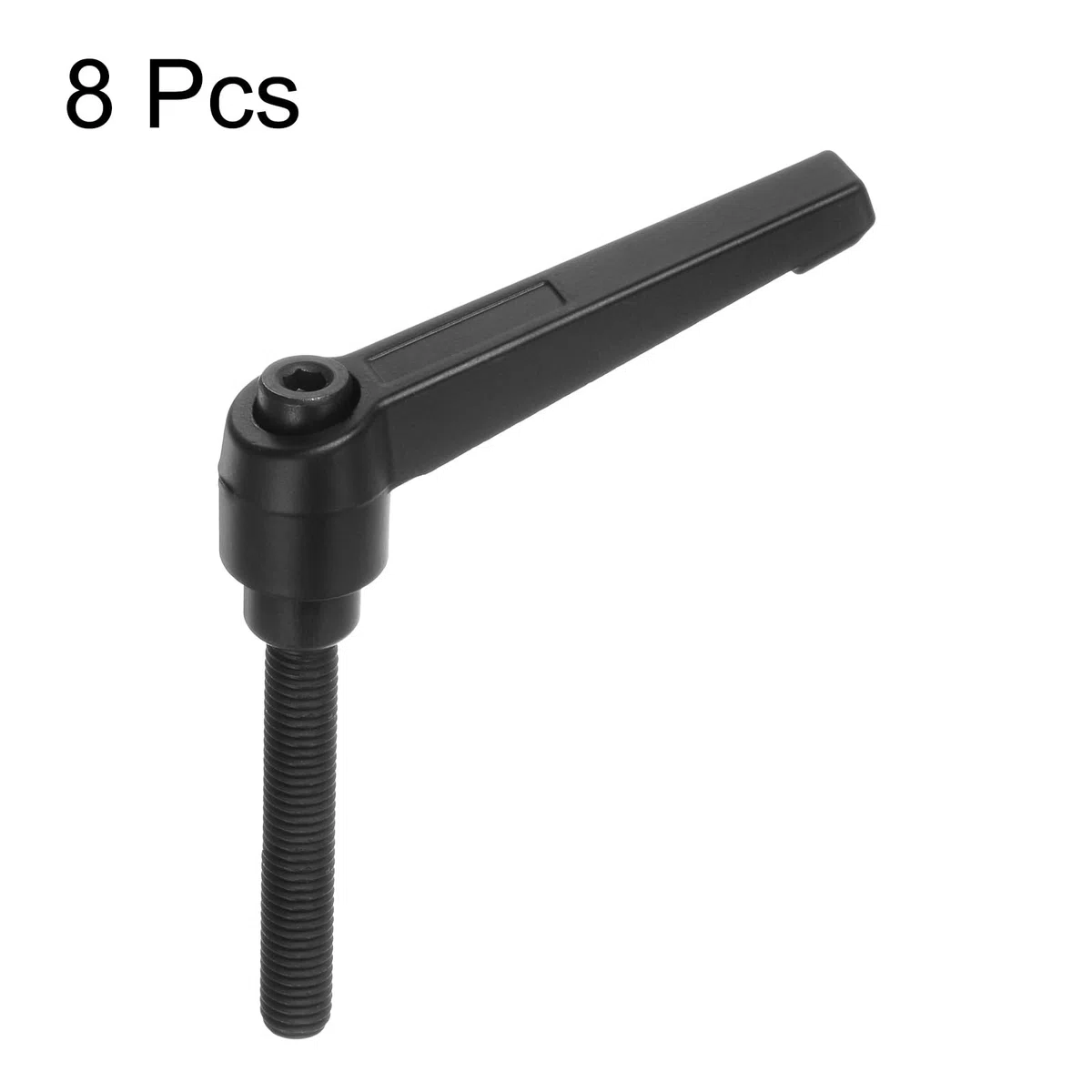 QUARKZMAN 8pz Regolabile Serraggio Leva Maniglie M8 x 60mm Maschio Filettatura Bullone Manopole Girevole Vite blockggio Rapido Rilascio Cricchetto Pulsante Maniglia, Nero