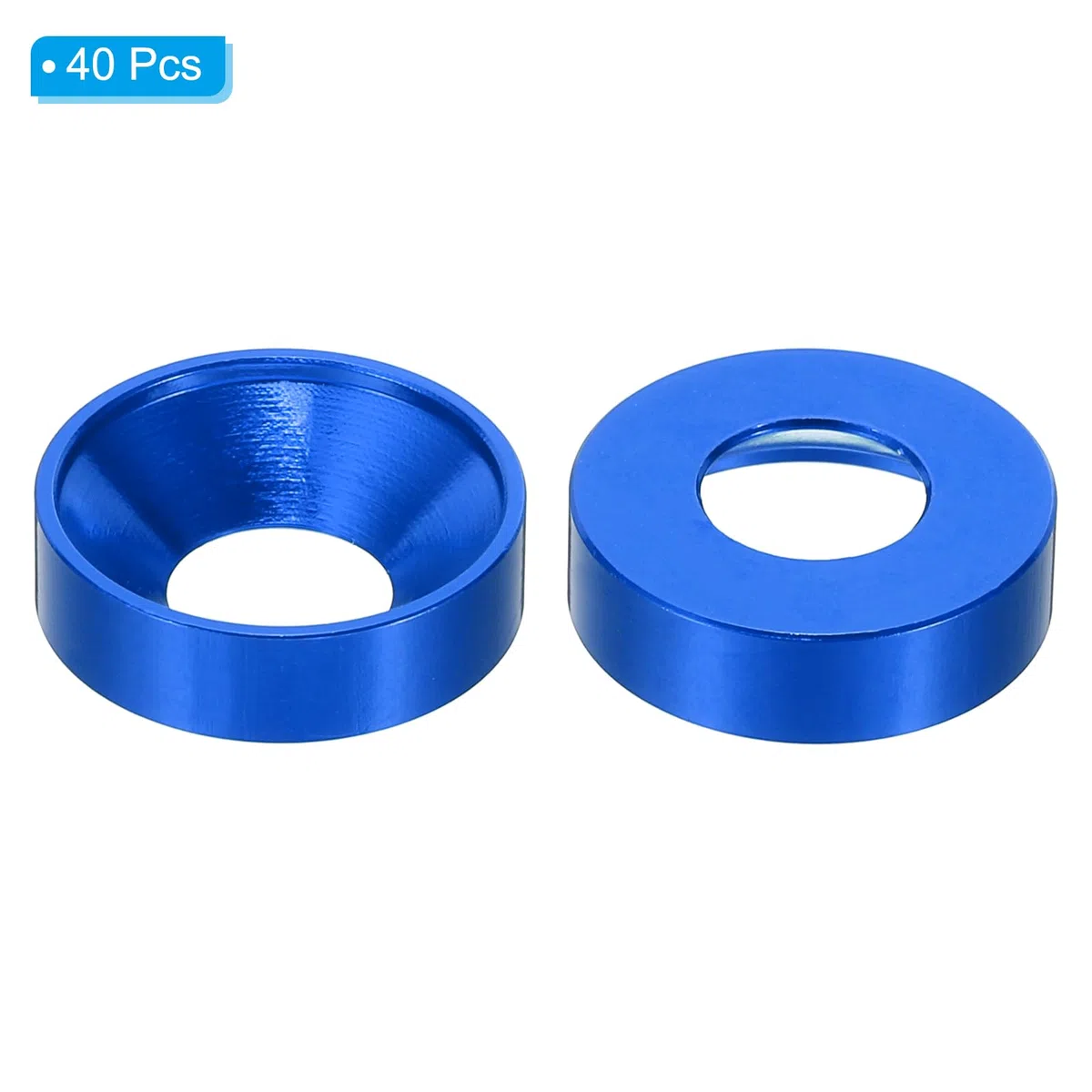 PATIKIL M8 Rondella Svasata di Finitura, 40pz Rondella a Testa Piana in Lega di Alluminio Anodizzato per Viti Bulloni Accessori Meccanici Modelli Fai Da Te, Blu Scuro