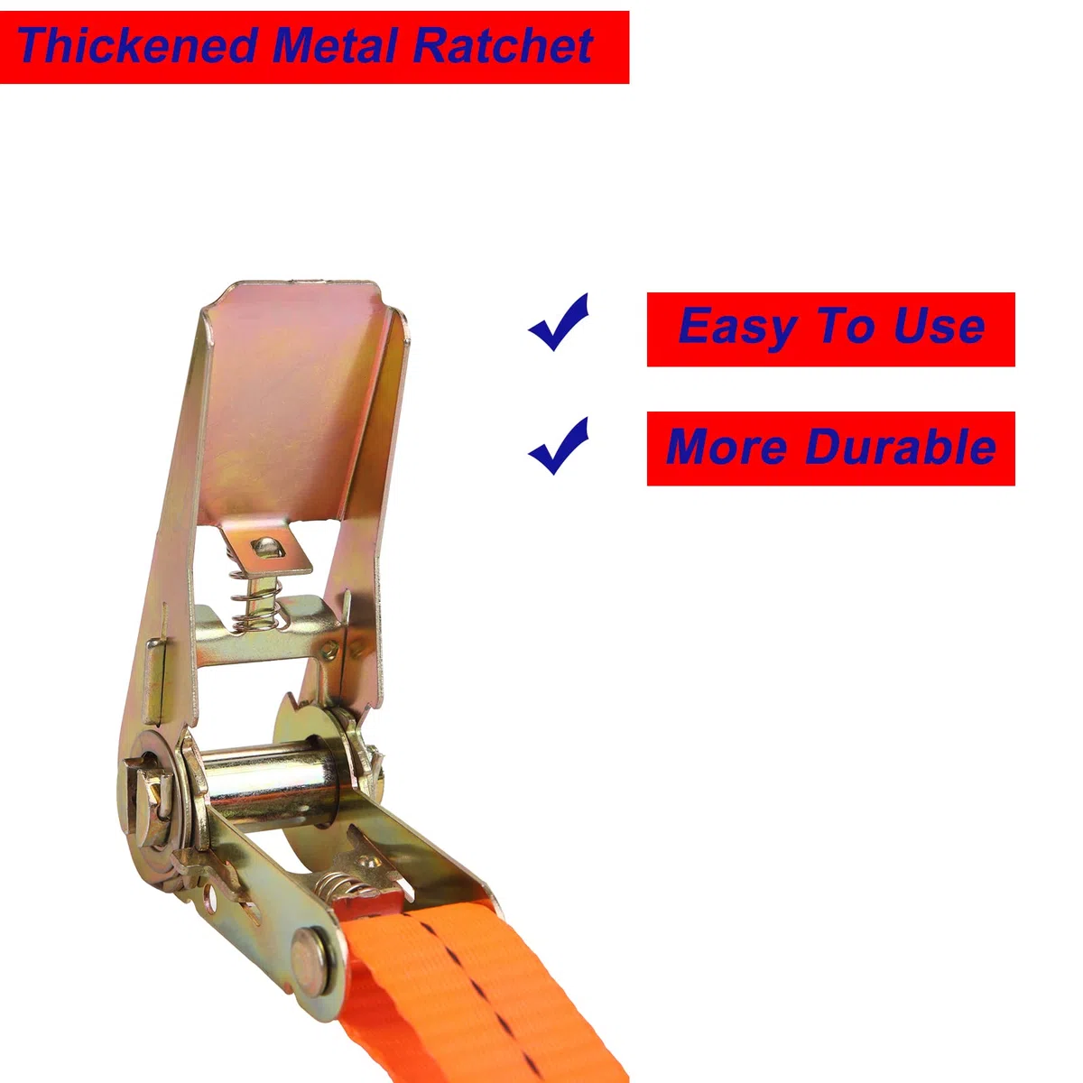 4 pezzi, 800 kg, 5 m, cricchetti, cinghie di ancoraggio con ganci a J,cinghia di tensione larga 25 mm per attrezzature per prato, dispositivi di trasloco, moto, bagagli