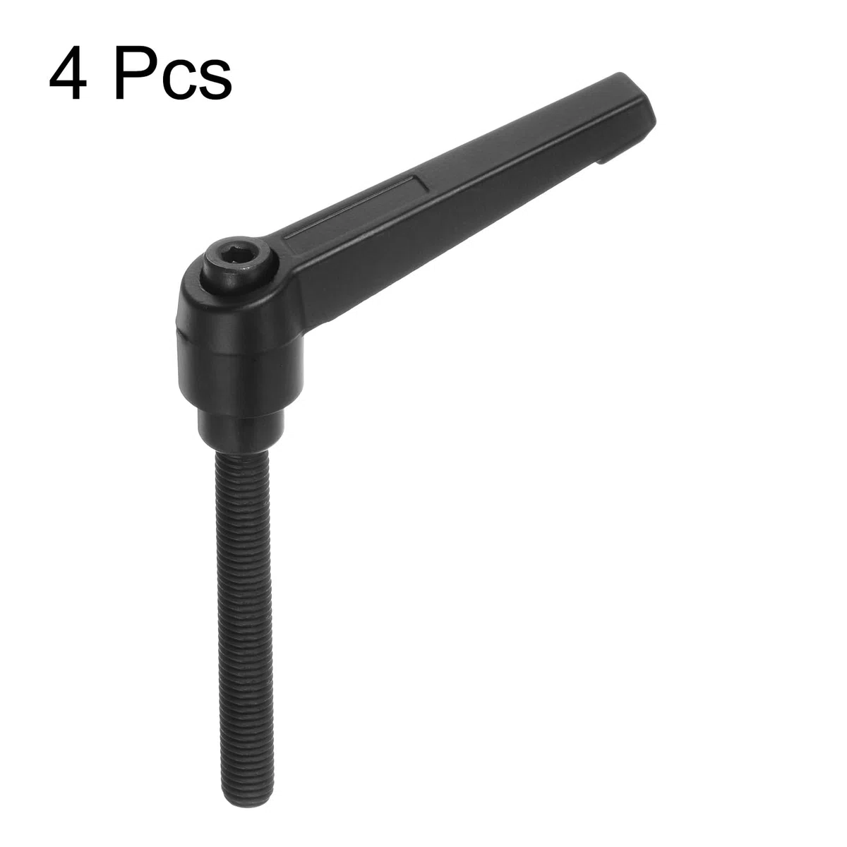 QUARKZMAN 4pz Regolabile Serraggio Leva Maniglie M8 x 80mm Maschio Filettatura Bullone Manopole Girevole Vite blockggio Rapido Rilascio Cricchetto Pulsante Maniglia, Nero