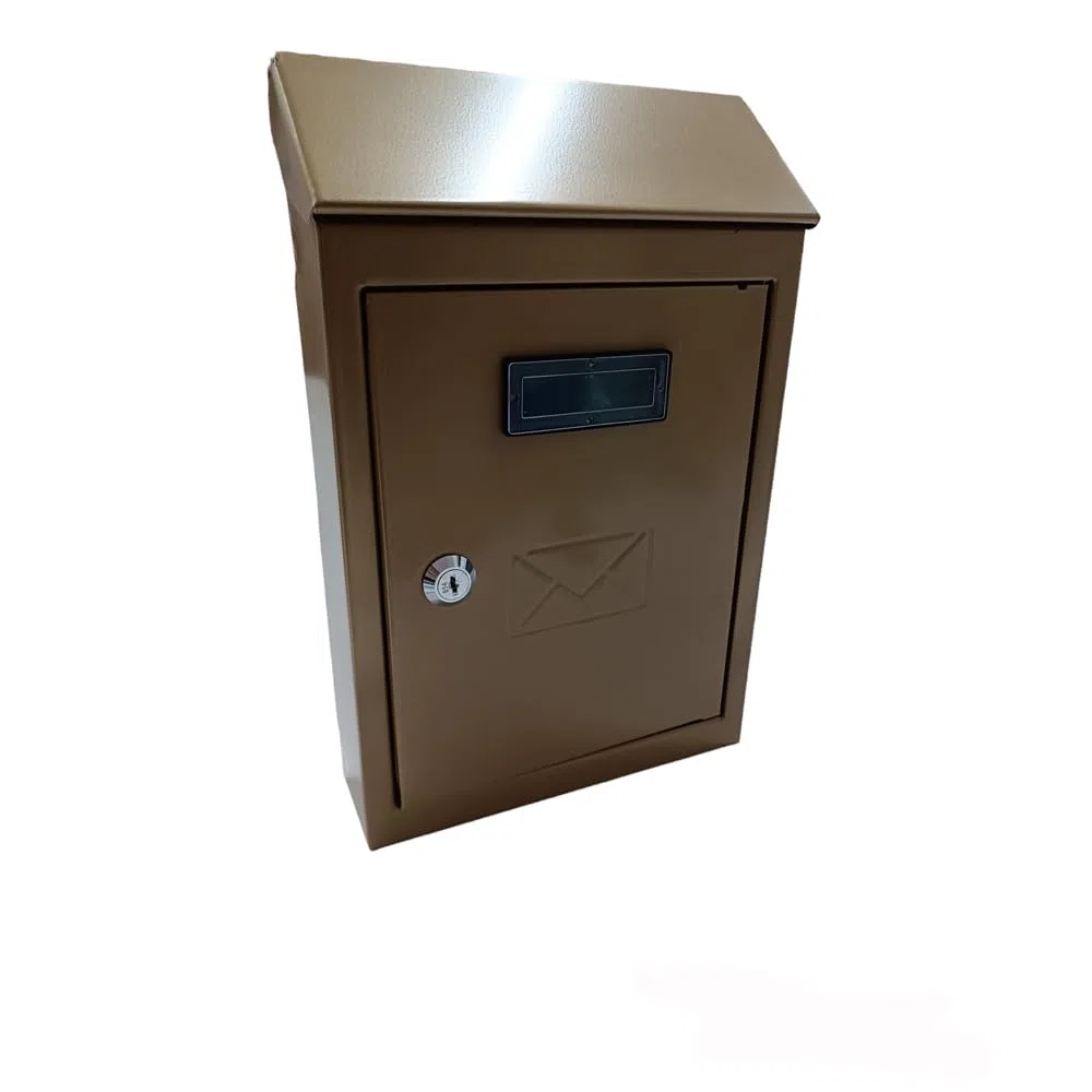 CASSETTA POSTALE ESTERNO A PARETE BUCA LETTERE IN ACCIAIO TETTO CHIAVE 30x20x6cm 2500CT3Y VULCANIA (Bronzo)