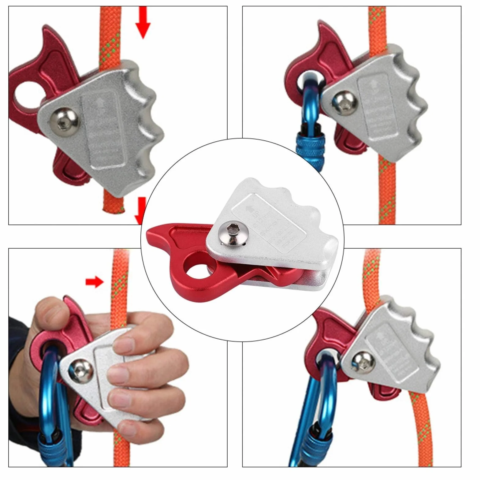 Akozon Attrezzatura da arrampicata all'aperto Protezione anticaduta Protezione anticaduta su corda Dispositivo autobloccante Dispositivo autobloccante per corda di sicurezza, corda di bloccaggio, stru