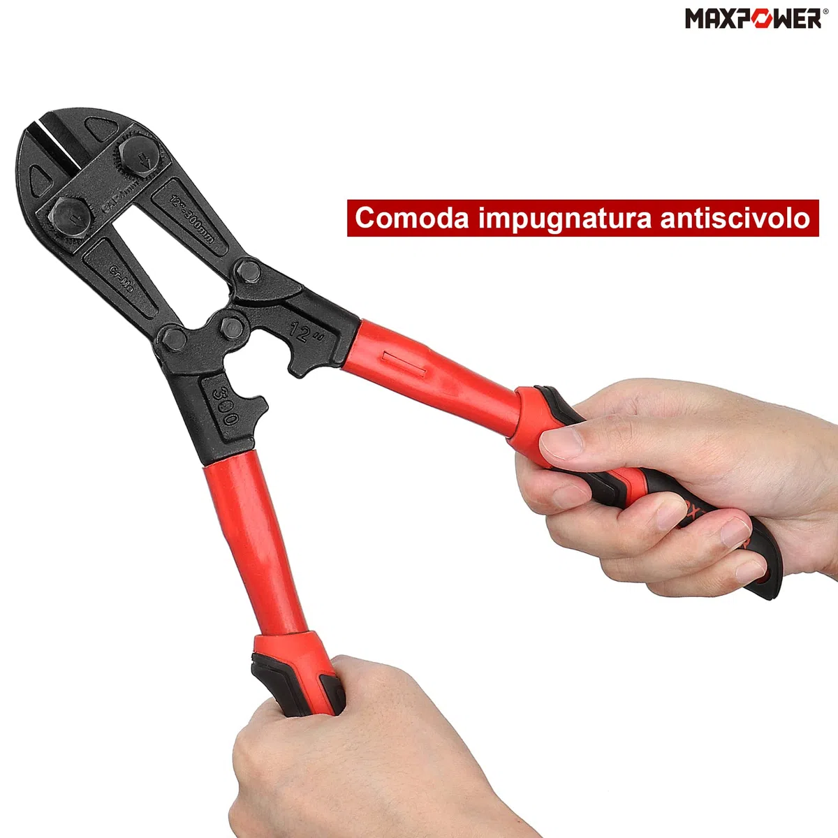 MAXPOWER 300mm Tagliabulloni Professionale Tagliabulloni Apertura Massima 15mm Durevole Tronchesi