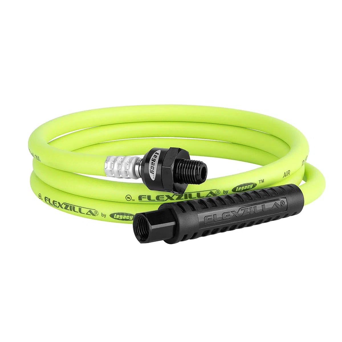 Flexzilla Swivel Whip tubo dell' aria, 1/2 pollici x 0,6 m. (3/8 in. Mnpt Swivel x 3/8 in. Mnpt ends), resistente, leggero, ibrido, Zillagreen – HFZ1202YW3S, HFZ1405YW2B