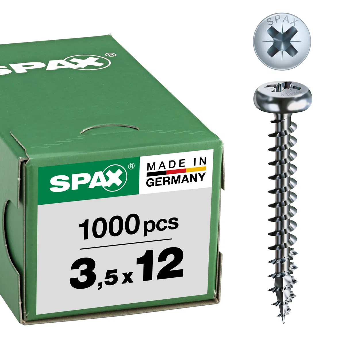 Viti Spax Pan-Head-Z, 3,5 x 12 mm, galvanizzato, 1000 pcs