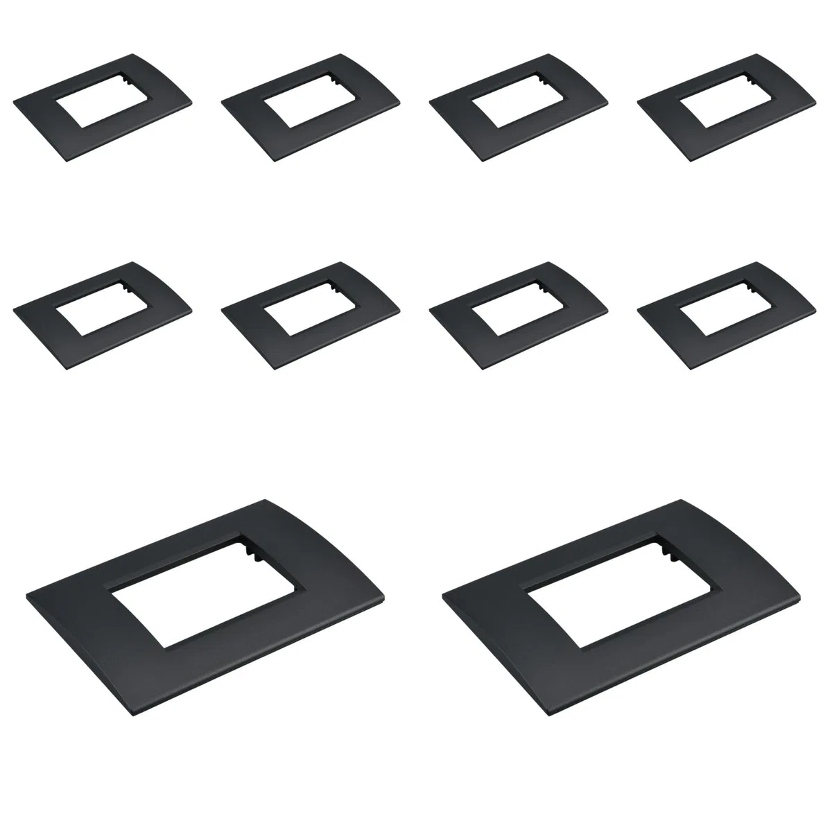 10 Pezzi Placca Plastica Quadrata, 3 Moduli Posti Per Scatola 503, Compatibile Con Bticino Living, Colore Nero, Serie MBL