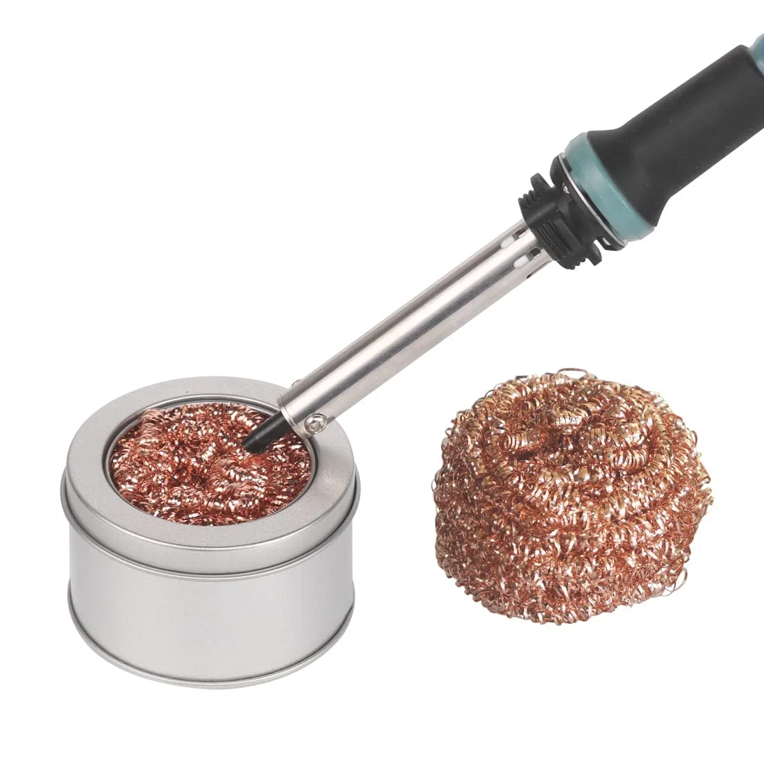 Detergente per Punte Di Saldatura, Kit di Pulizia della Punta del Saldatore, Detergente per Ferro per Punte di Saldatura, Spugna Sfera in Ottone