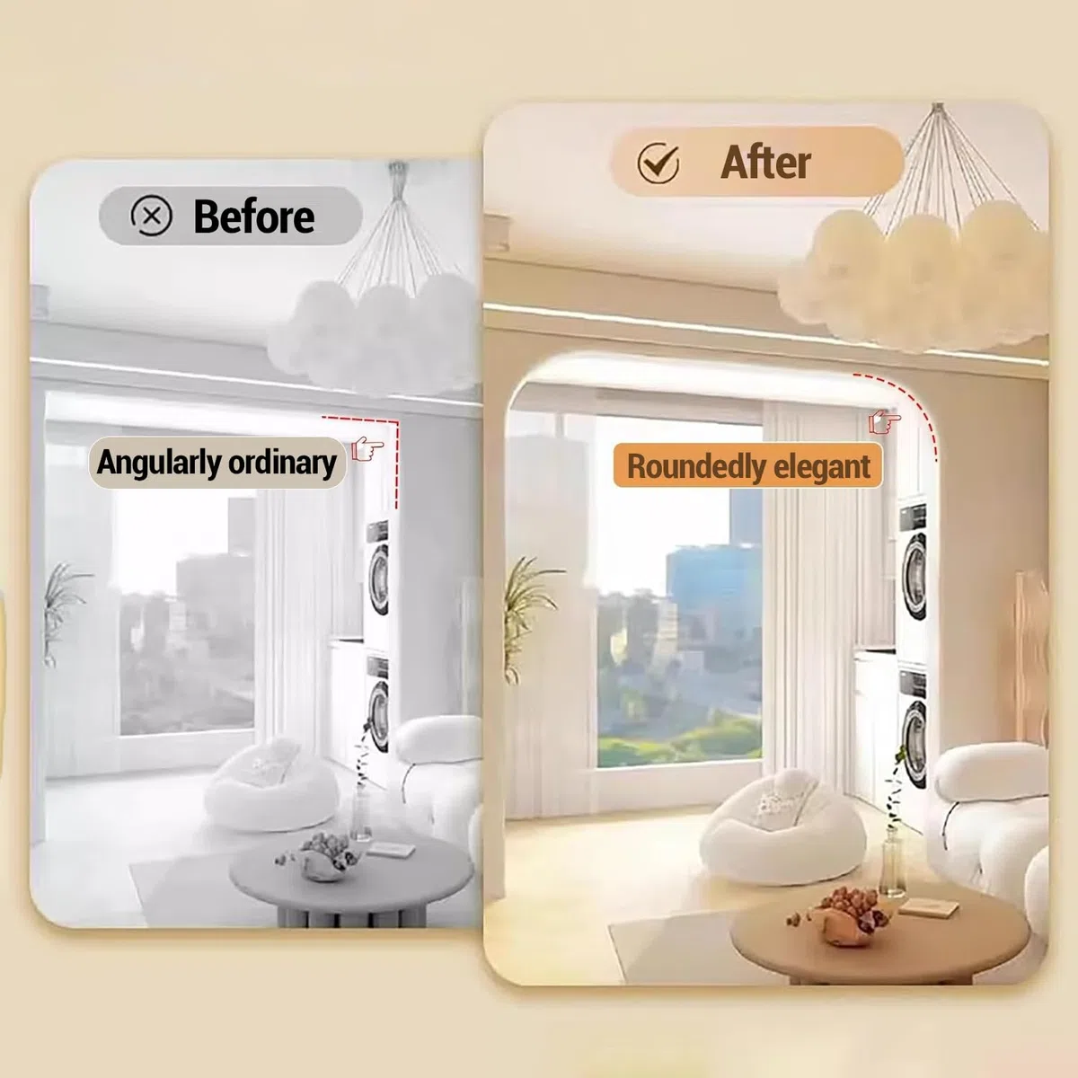 Kit Arco Universale per Porta,Kit Arco Angolare Porta Semicircolare,Kit 2 Archi per Porta,Design Elegante E Lineare,Adatto per La Decorazione della Casa