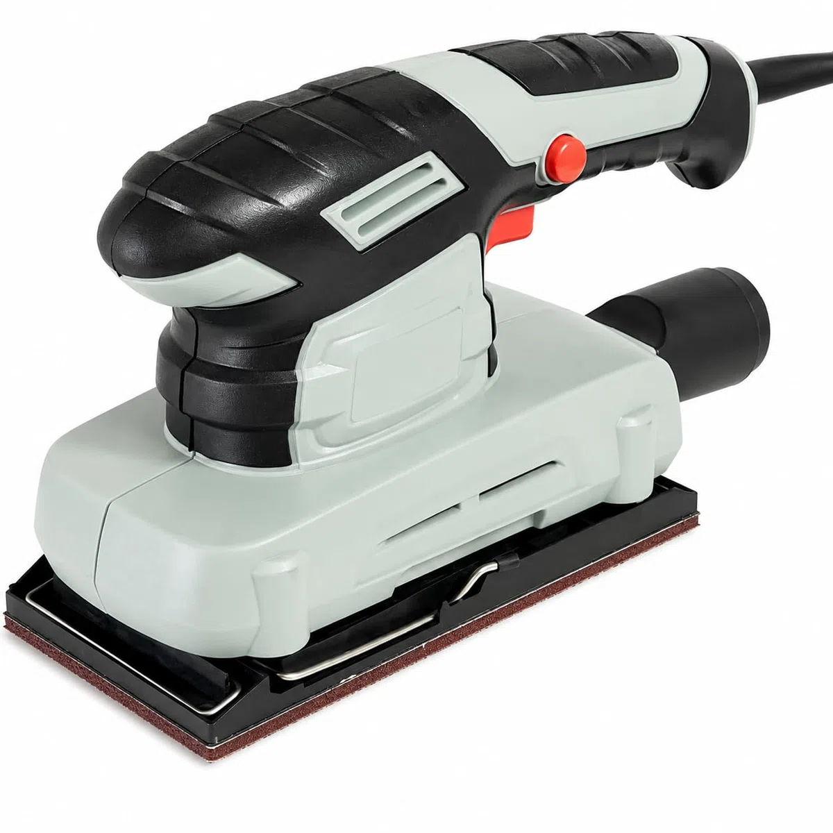 KOMBO - Levigatrice Orbitale 135W – 11.000 Giri/min, Piastra 90x187 mm, Oscillazione 2 mm, Flusso Continuo – Inclusi Foglio Abrasivo e Adattatore per Aspirapolvere
