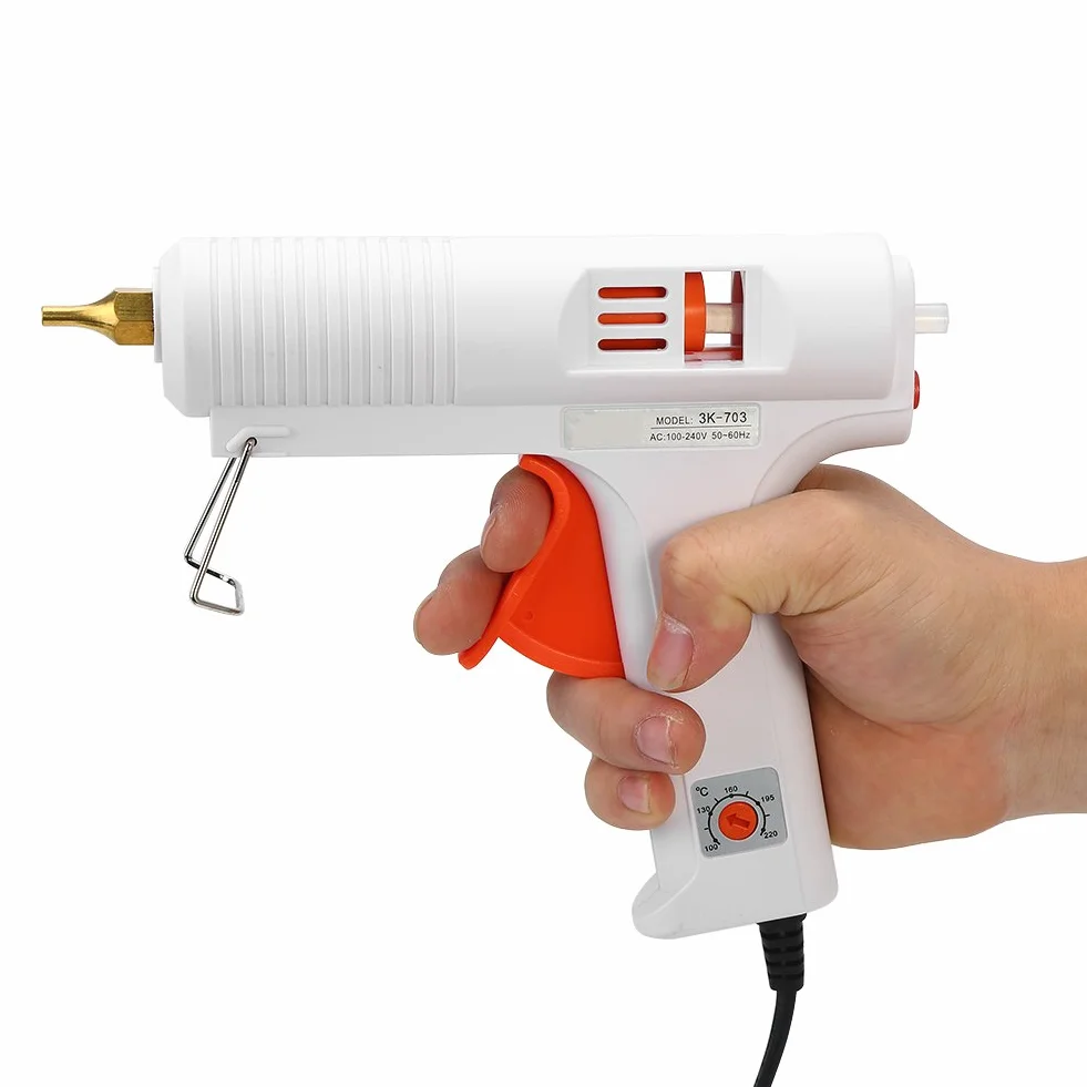 Pistola per colla a caldo, alta temperatura, full size, 110W Riscaldatore professionale a temperatura costante regolabile Pistola per colla a caldo Strumento di riparazione artigianale(Euro plug)