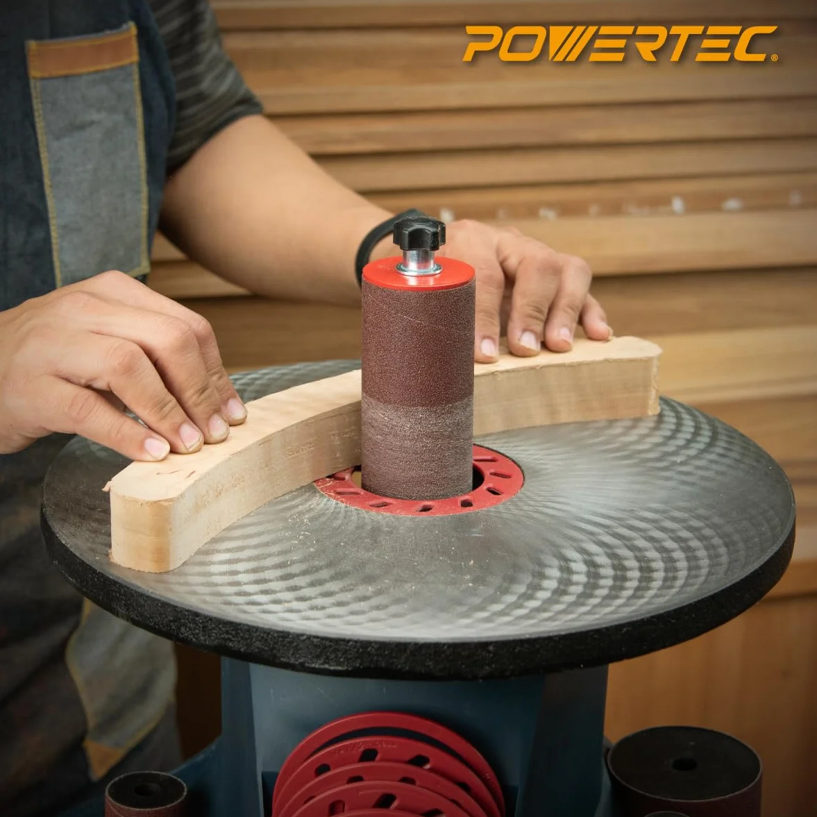 POWERTEC 11240 Manicotti abrasivi da 11,4 cm per levigatrice a mandrino in 6 misure con grane assortite 80, 120, 240, assortimento di manicotti abrasivi in ​​carta vetrata all'ossido di alluminio in