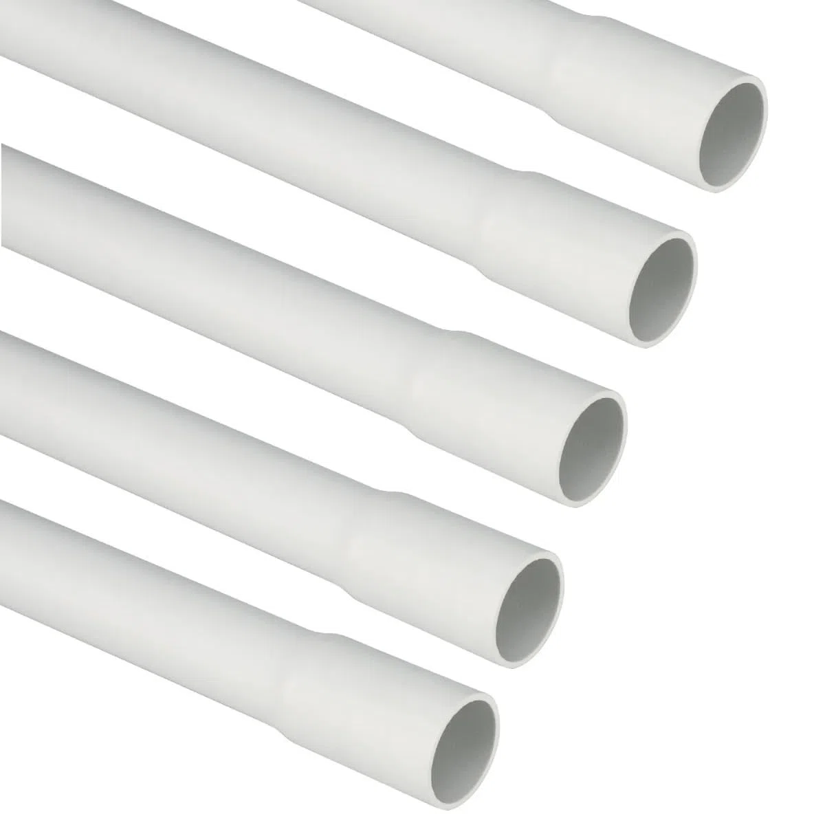 10 metri tubo rigido, 5 barre da 2mt, bicchierato, diametro esterno ⌀20 mm, tecnopolimero ad alta resistenza, classificazione media 3321, grigio, canalina esterna impianto elettrico, cavi elettrici