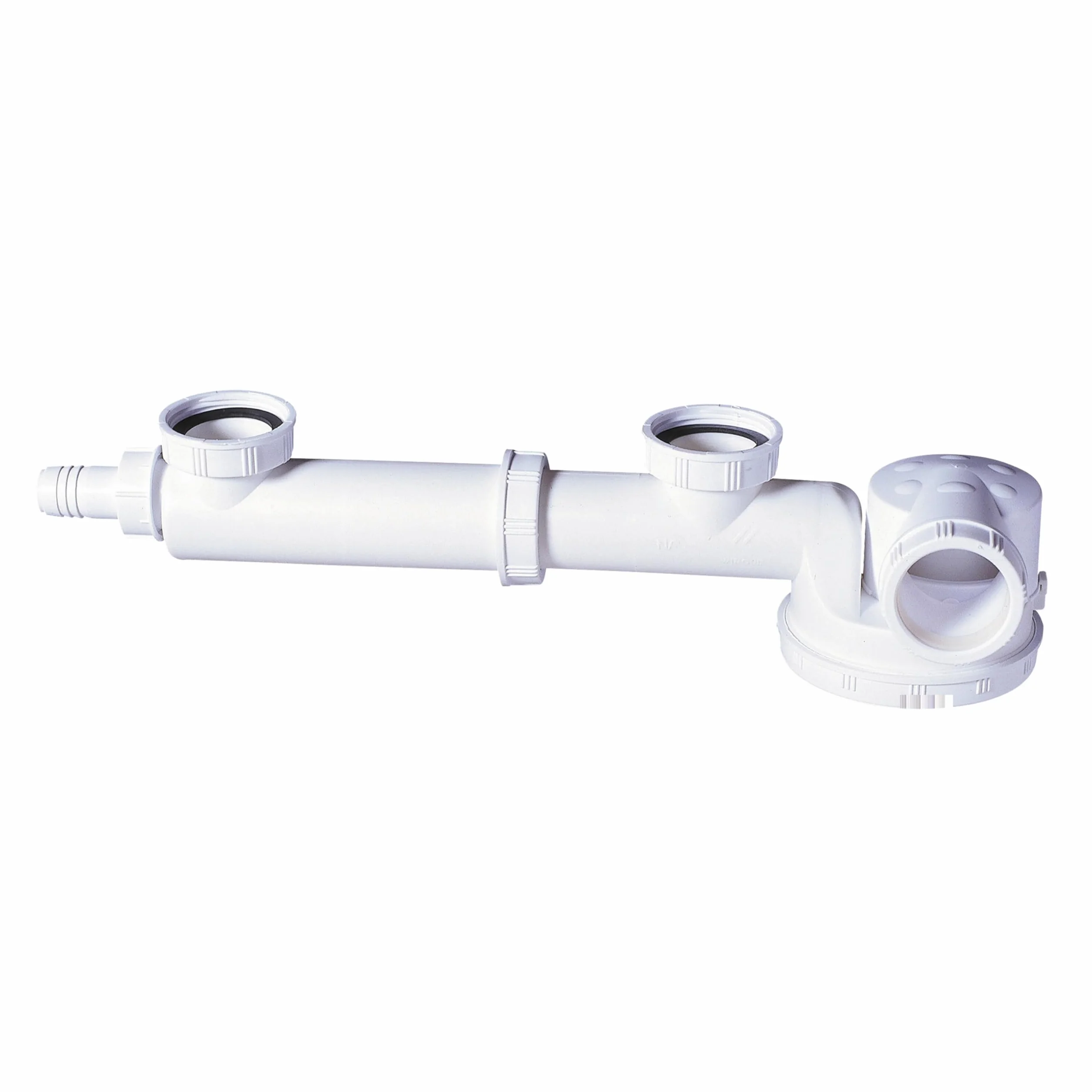Wirquin 30723640 Sifone per lavello a 2 vasche, bianco