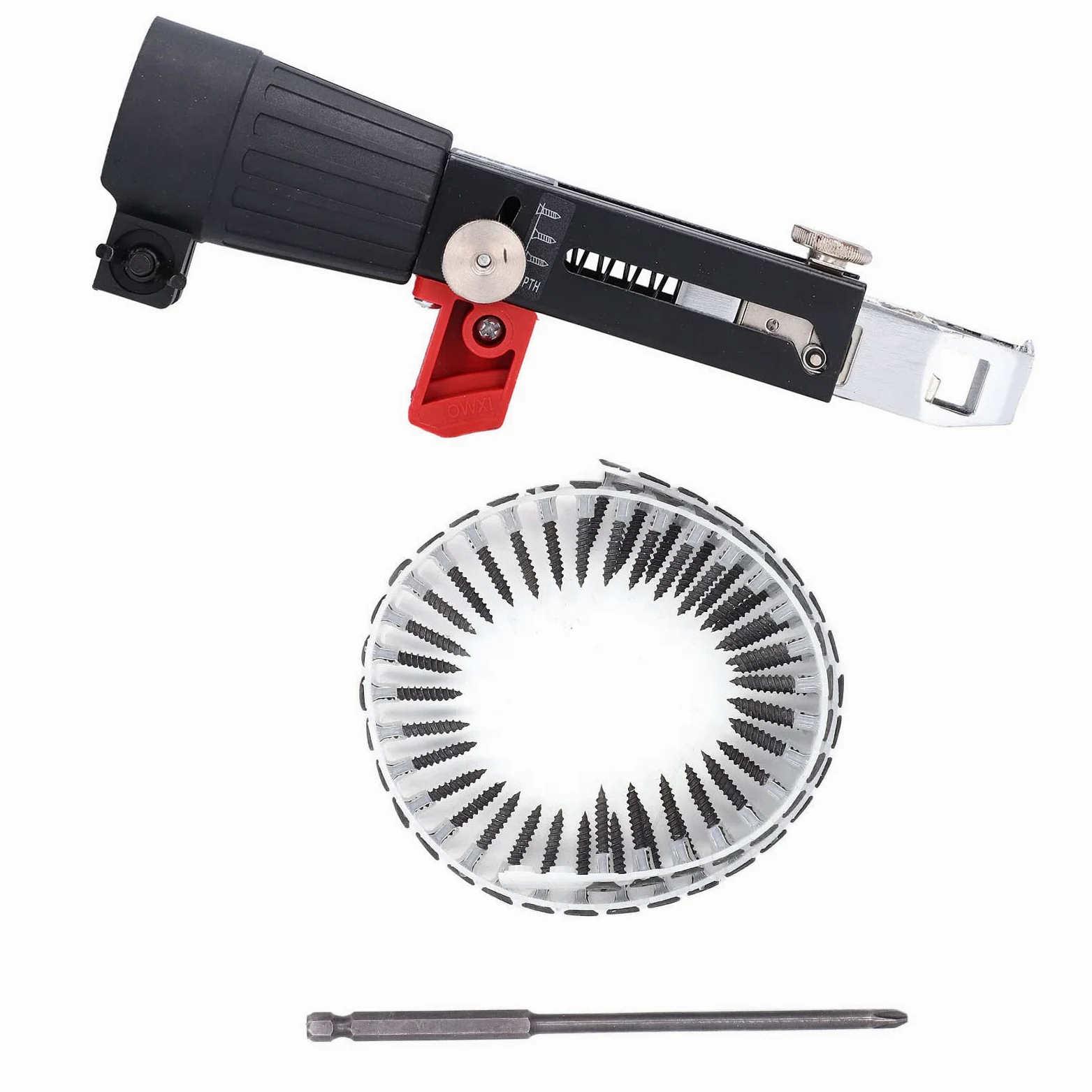 Pistola Sparachiodi Automatica, Adattatore per Chiodi a Catena Automatico Pistola Avvitatrice per Cartongesso con Pistola Avvitatrice Ad Alta Efficienza Senza Fili per