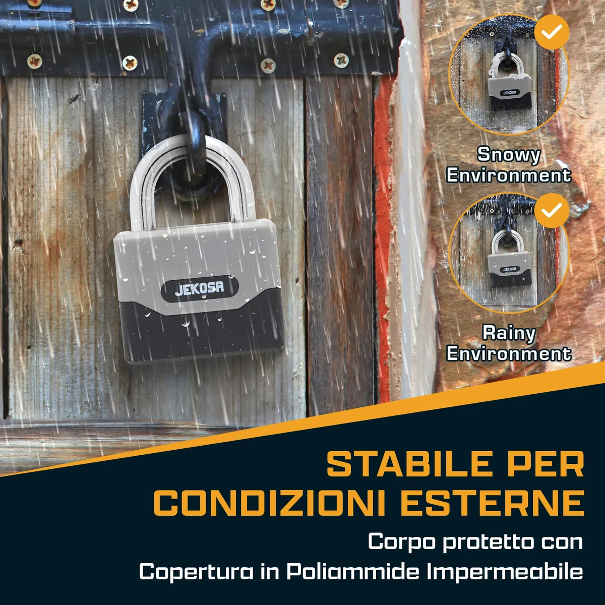 PDP68 Lucchetto Con Combinazione Per Impieghi Gravosi – Archetto Antitaglio 11 mm, Guscio In Poliammide Resistente Alle Intemperie | Per Armadietti Scuola/Palestra, Serrande, Cancelli