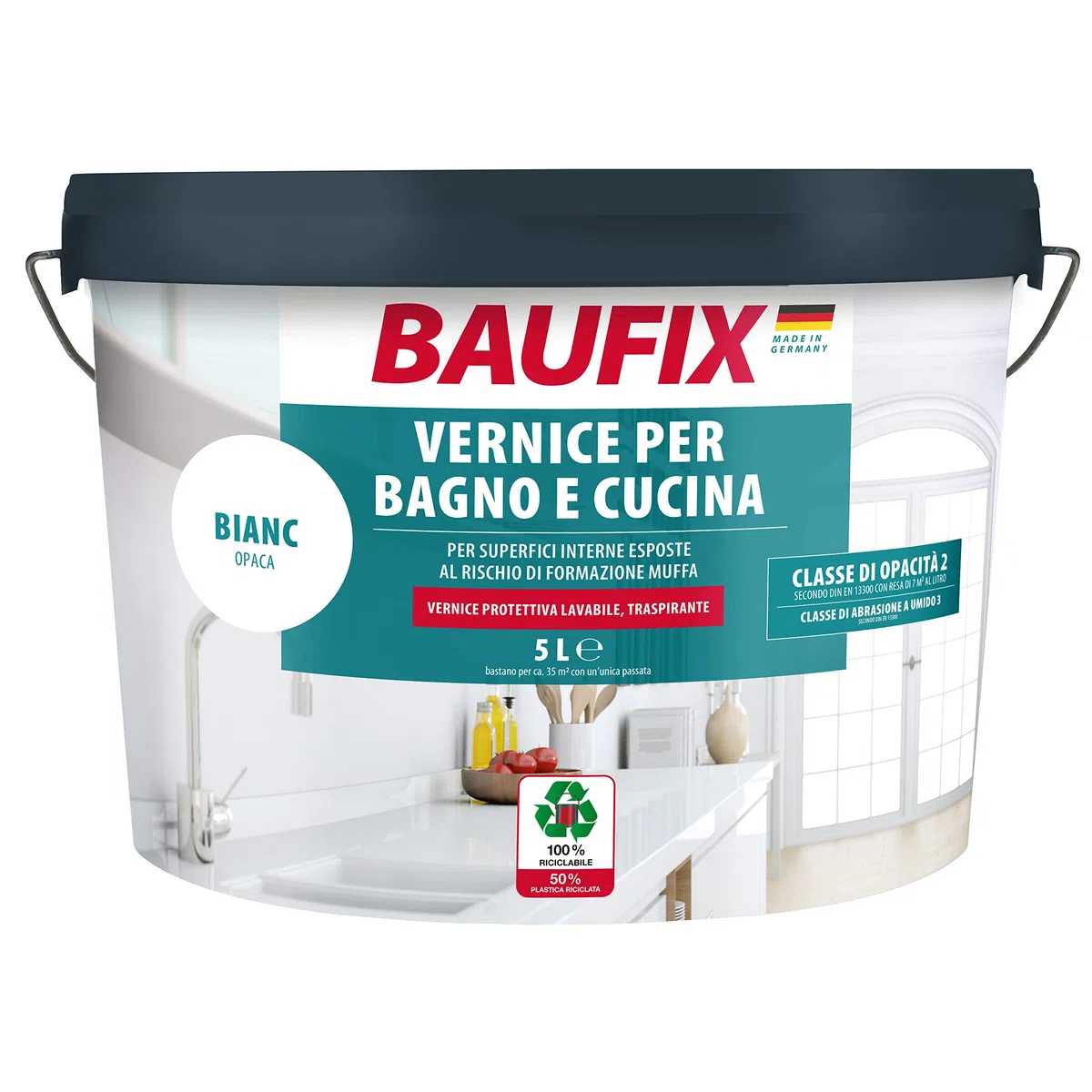 BAUFIX Vernice per Bagno e Cucina, Bianc, 5L