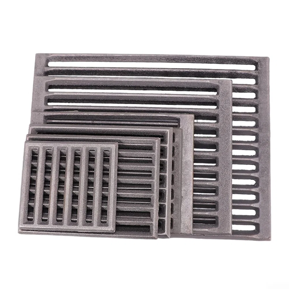 Griglia per camino, in ghisa, per parti di ricambio per camino, compatibile con Hark, design quadrato, nero (25,5 x 17 cm)