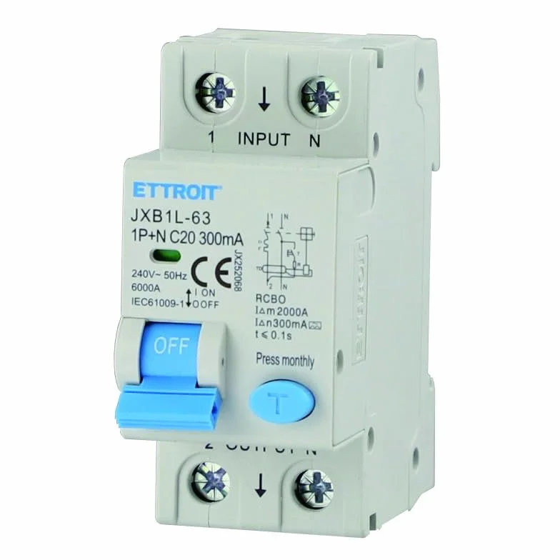 Interruttore Magnetotermico Differenziale 1P+N 20A 300mA 220V-6KA CLASSE A 2 MODULI 300mA per Guida DIN - Protezione Circuiti e Sicurezza Impianti
