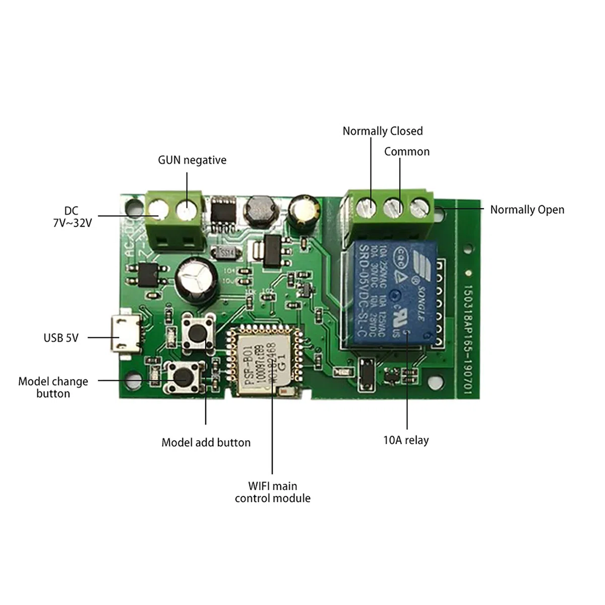 Keppy eWeLink DC5 V 12 V 24 V 32 V WiFi Interruttore senza fili Modulo relè wireless Moduli di automazione domestica intelligente App per telefono, interruttore timer di controllo