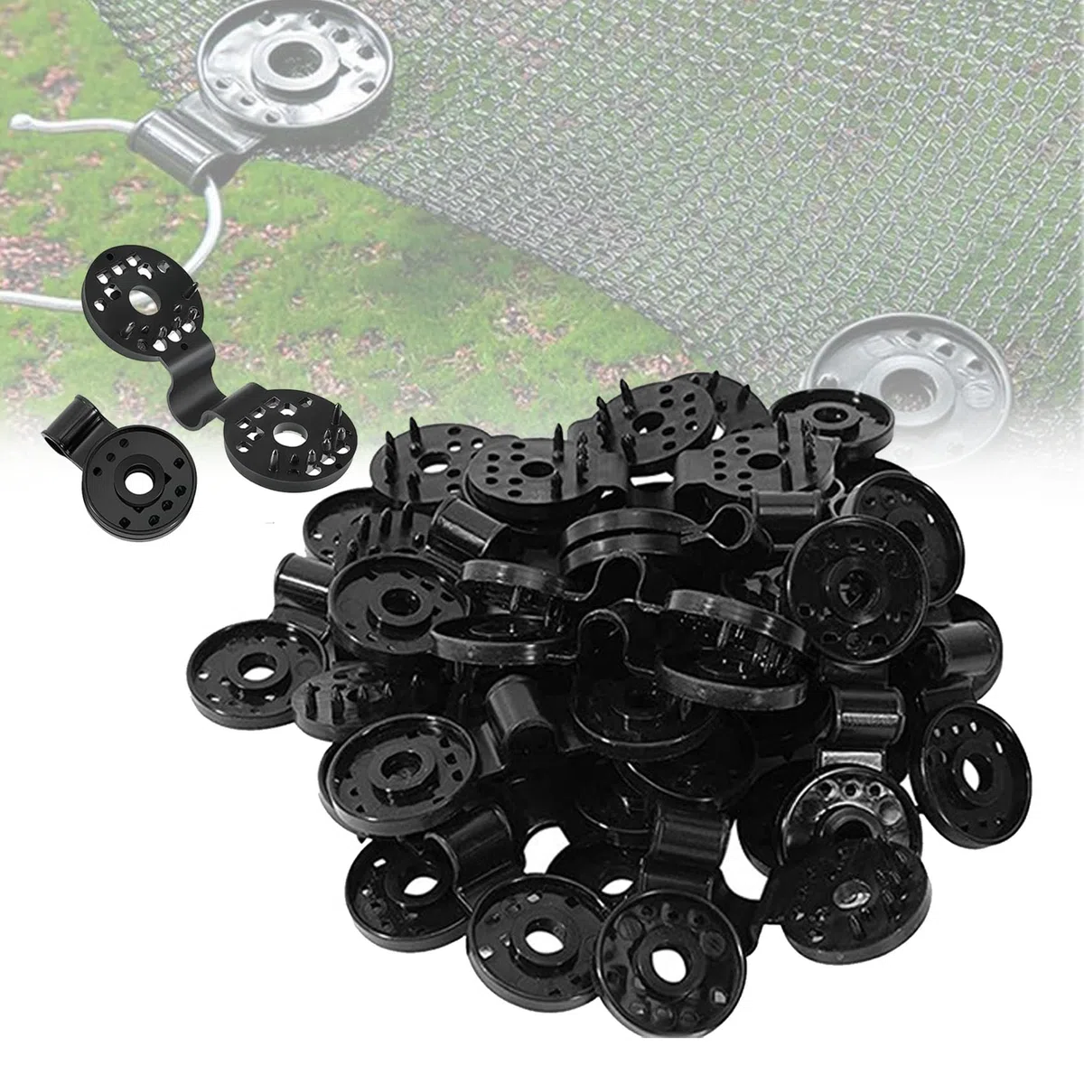 Shade Cloth Heavy Duty Lock Grip, Heavy Duty Lock Grip for Tarp & Shade Cloth, Windproof Awning Clamp Grip, Removable Garden Netting Awning Fabric Retaining Clip, for Mesh, Canopy, Fence (100pcs)