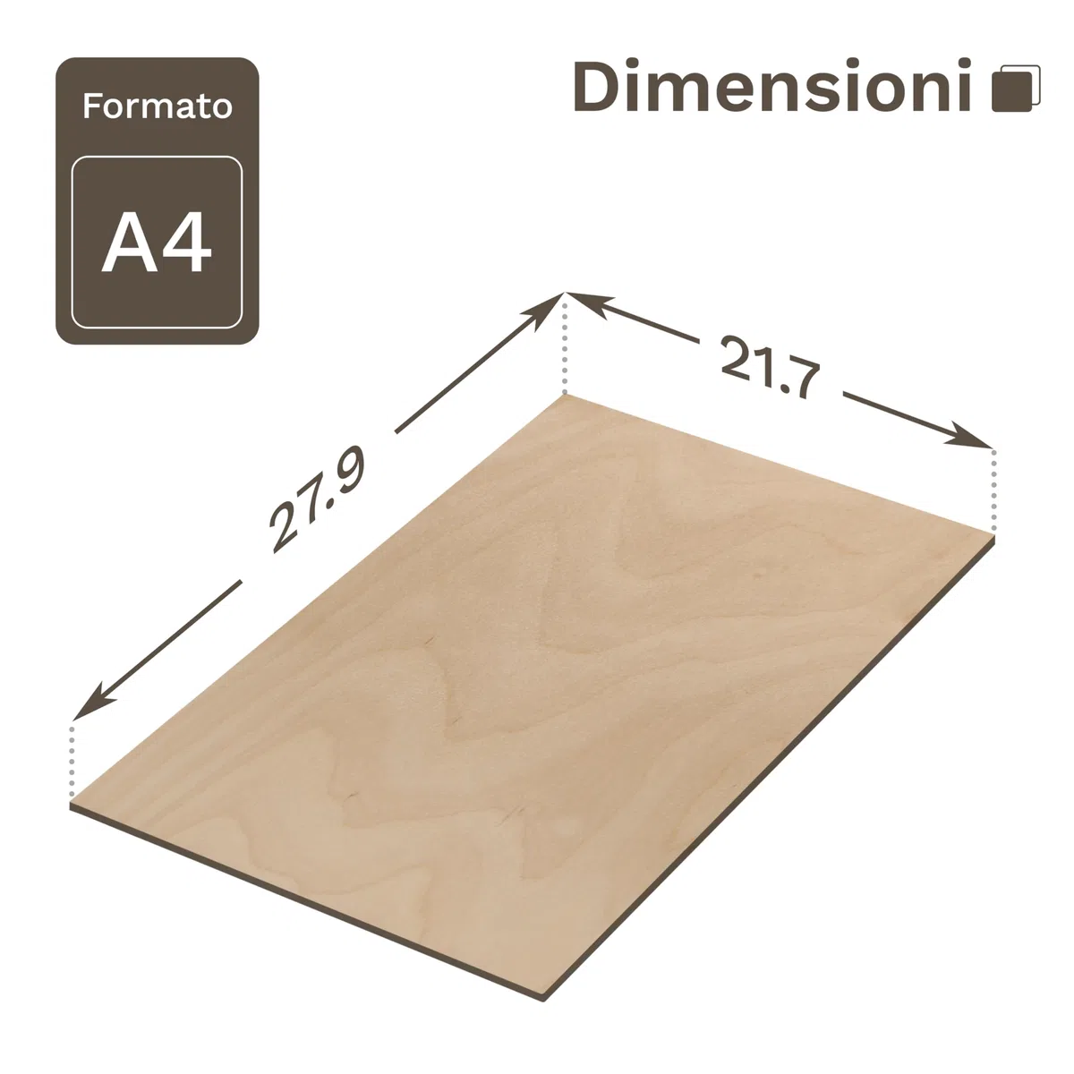 Wood Lab 25 x A4 Pannelli in Compensato di Betulla |3mm (±0,5mm) 29,7x21cm A4 |Pannelli in Legno Grezzo per Artigianato, pirografia, traforo, CNC, Laser, Legno Decorativo, decoupage, Incisione (25)