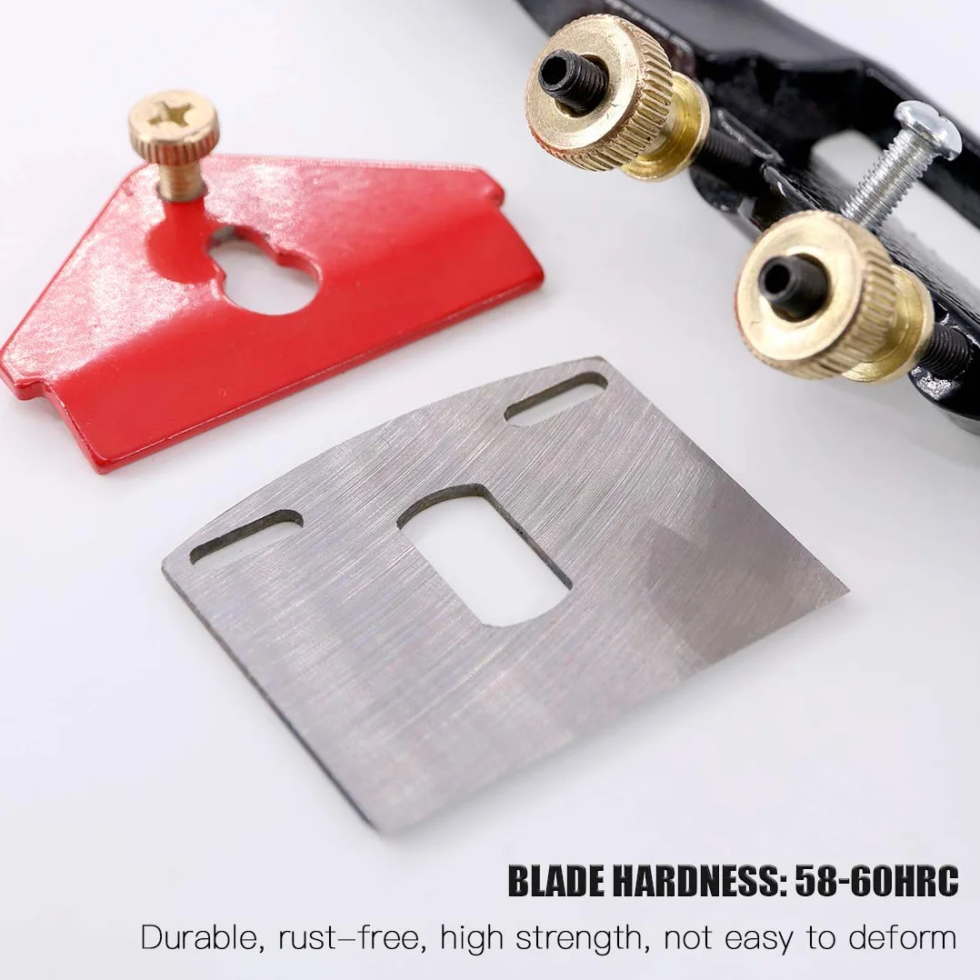 Glarks 2 pialle regolabili da 25,4 cm con base piatta e lama in metallo, strumento manuale per la lavorazione del legno e 2 lame extra per artigianato del legno