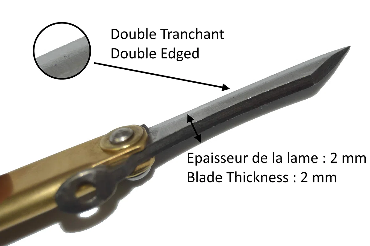 HIGO NO KAMI Coltello Tascabile Pieghevole Artigianale Giapponese Mamé e Il Suo Copertina Marrone Fatto a Mano in Giappone da Nagao Kanekoma