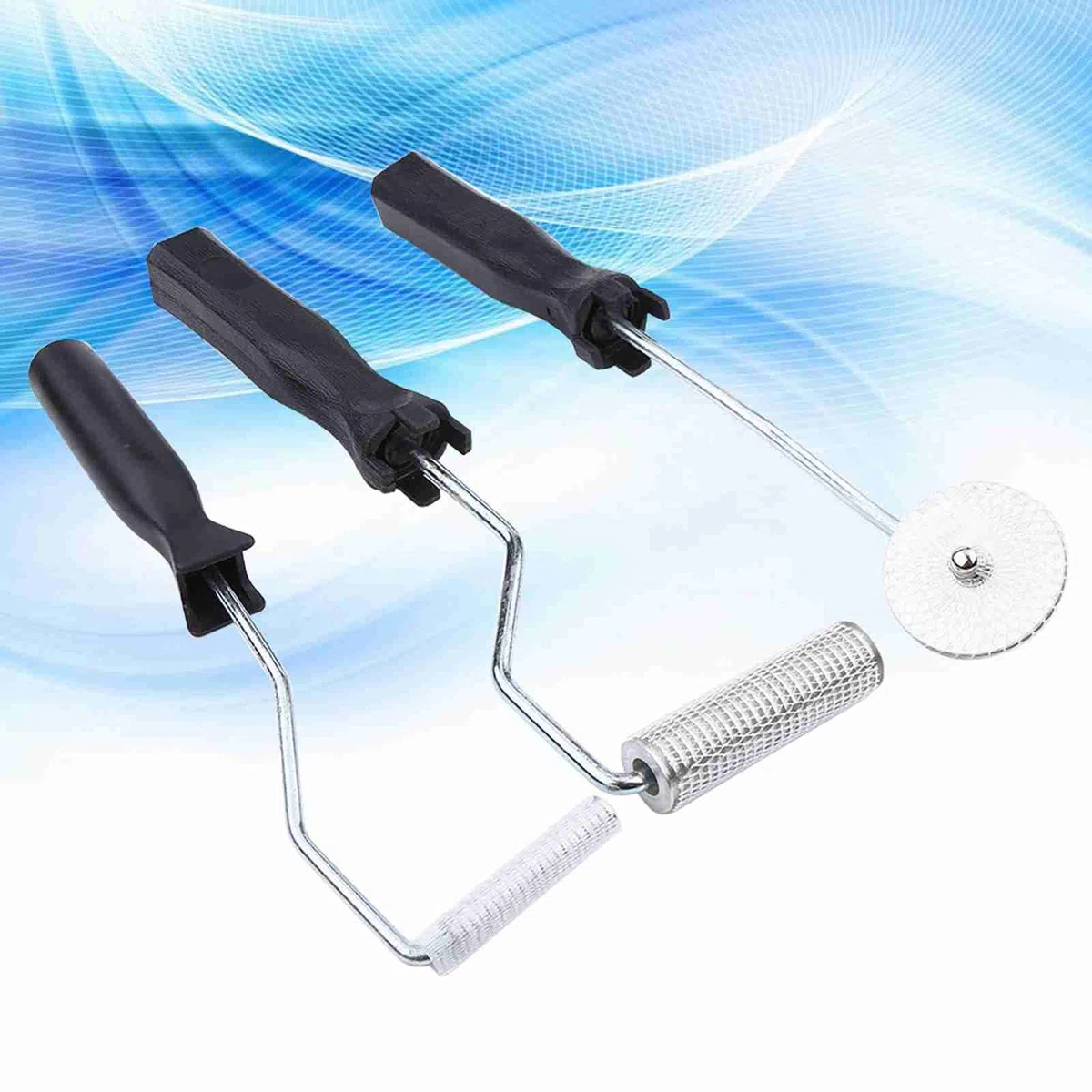 3pcs Strumenti Rotoli in Fibra di Vetro, Rullo Debuller Resina, Fibra di Vetro in Lega di Alluminio, Bubble Paddle Roller Kit per Resina Composita Decorazione Casa