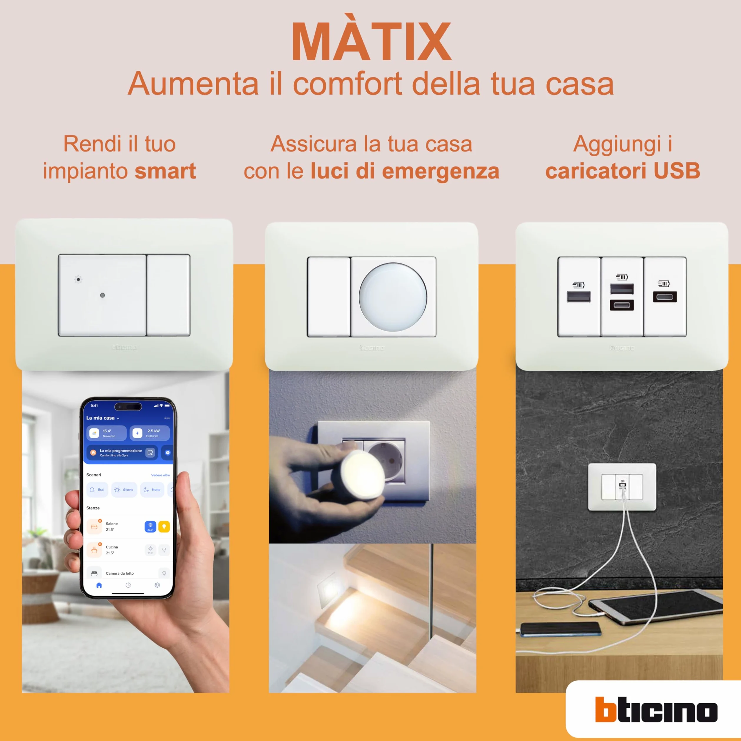 BTicino AM5706 Dimmer a manopola, 4,7 x 2,2 x 6,2 cm, Bianco