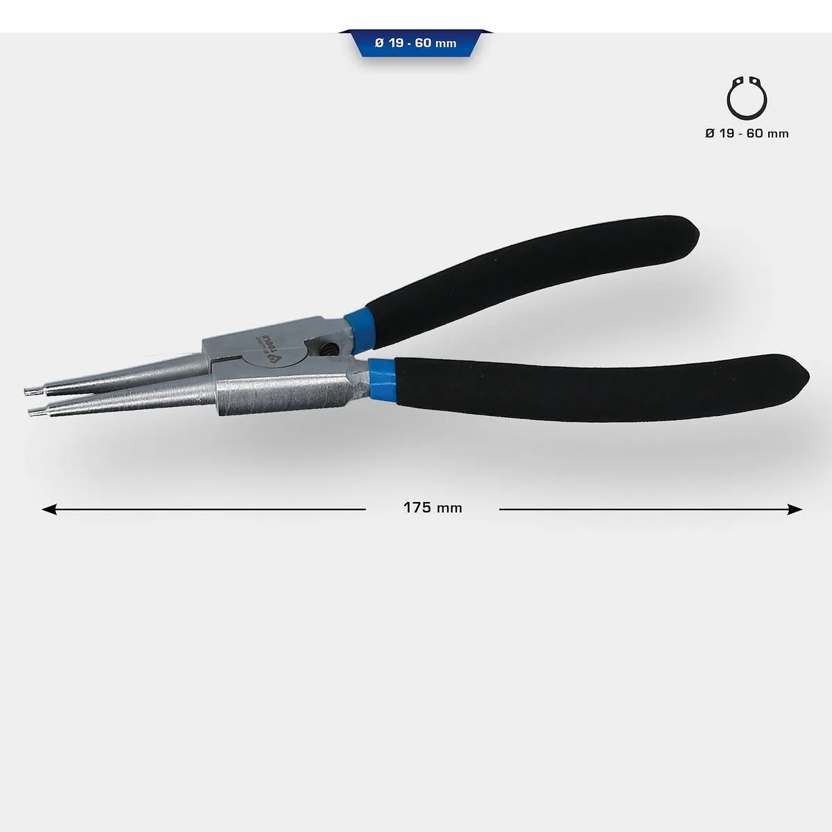 BRILLIANT TOOLS BT067001 Pinza per anelli Seeger per anelli di fissaggio esterni, diritta, 175 mm [Powered by KS TOOLS]