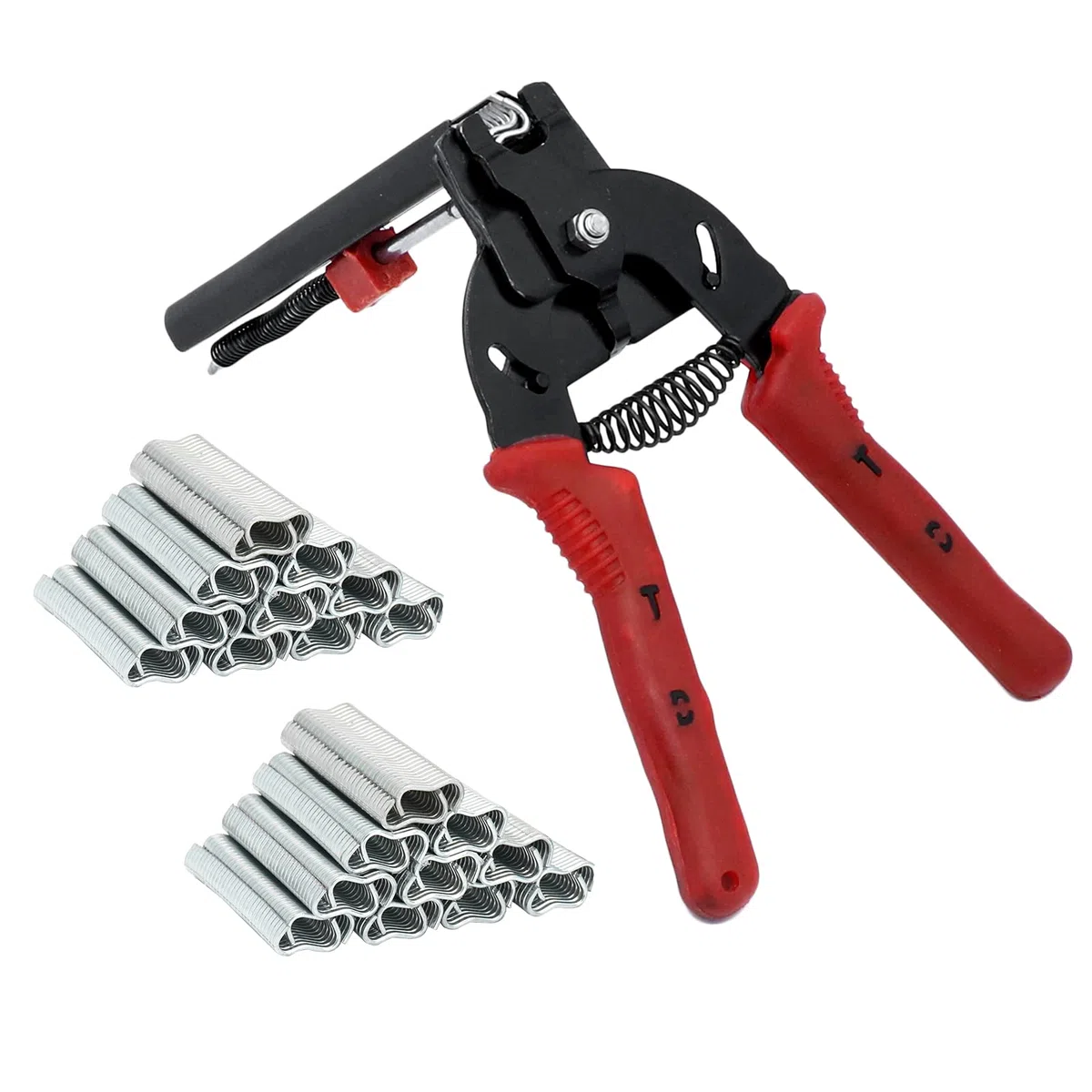 Hog Set di Pinze per Anelli per Animali Domestici con 1200 Pinze per Recinzioni Anelli Clip per Recinzioni Materassi Auto Cuscini per Divani Recinzioni Animali Domestici Gabbie (rosso)